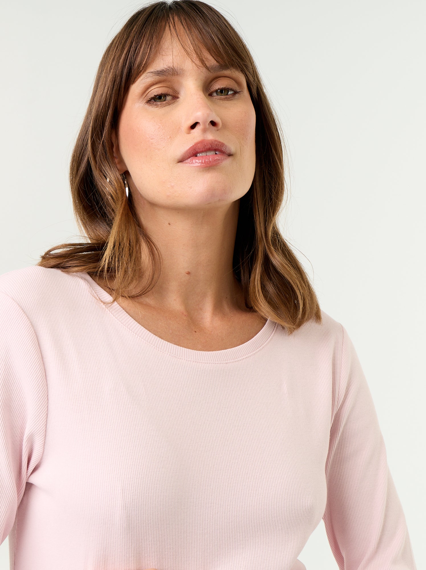 Tee-shirt de maternité en rib - Rose