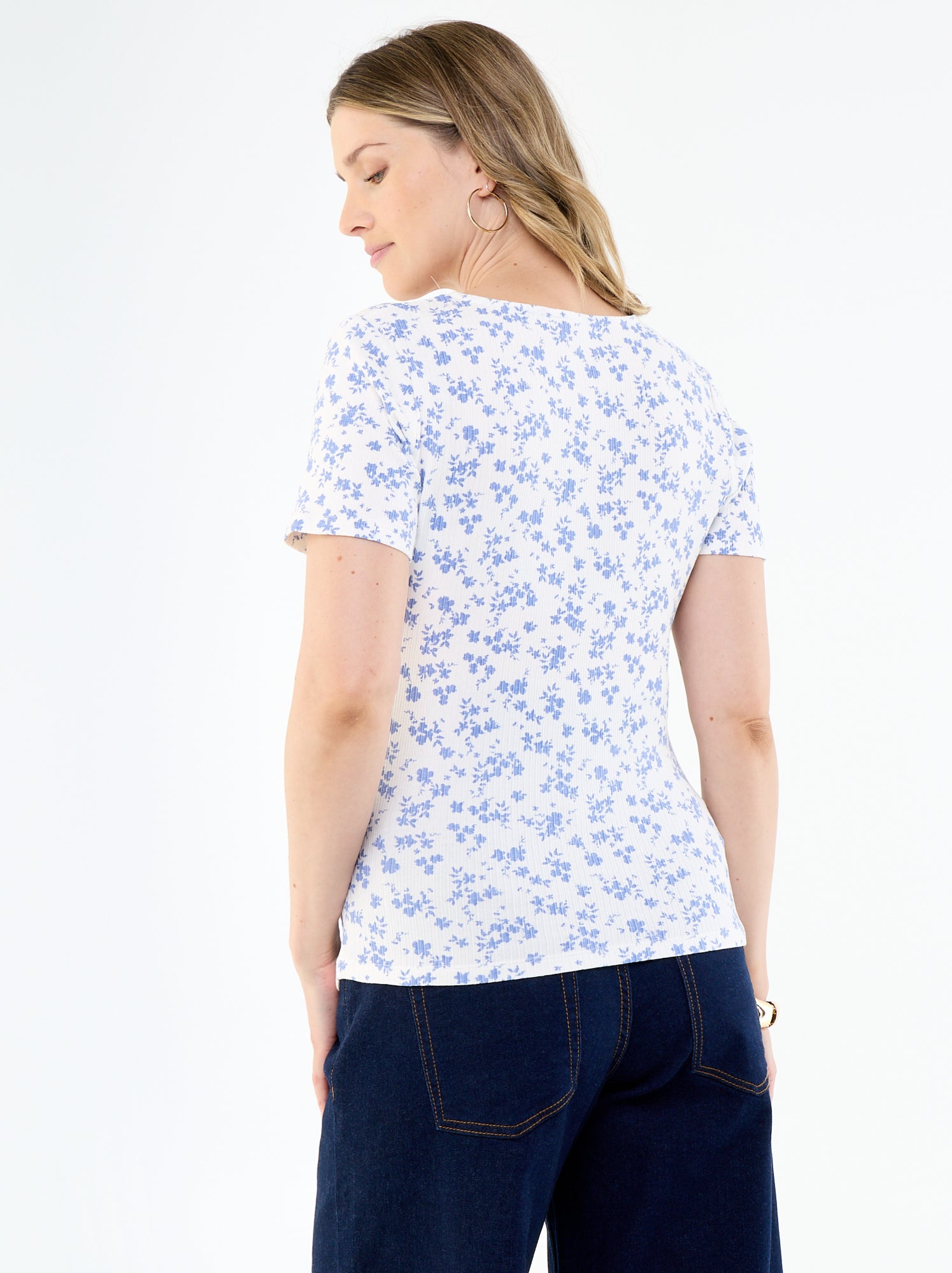 Tee-shirt de maternité encolure cache-coeur - Beige