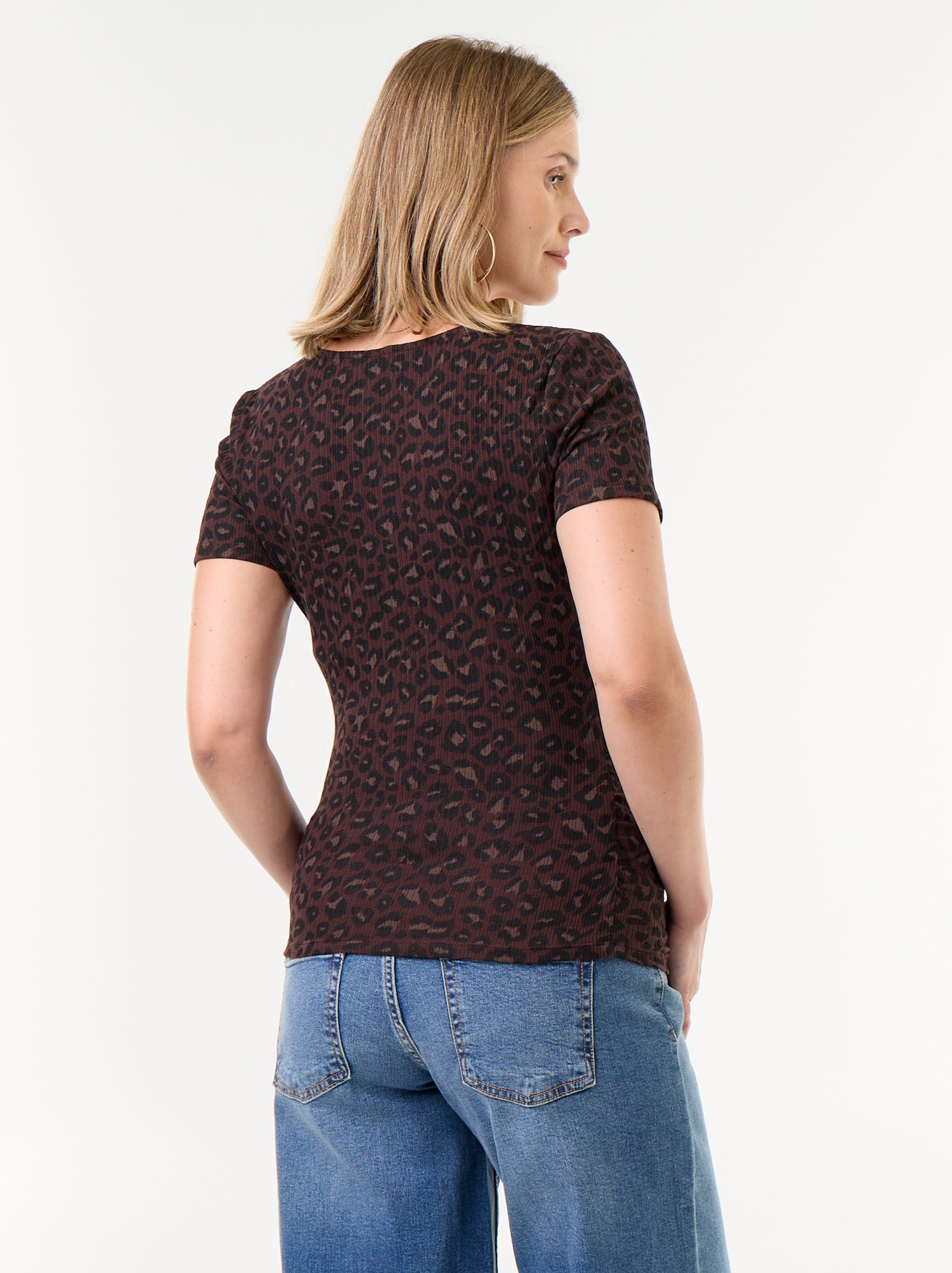 Tee-shirt de maternité encolure cache-coeur - Marron