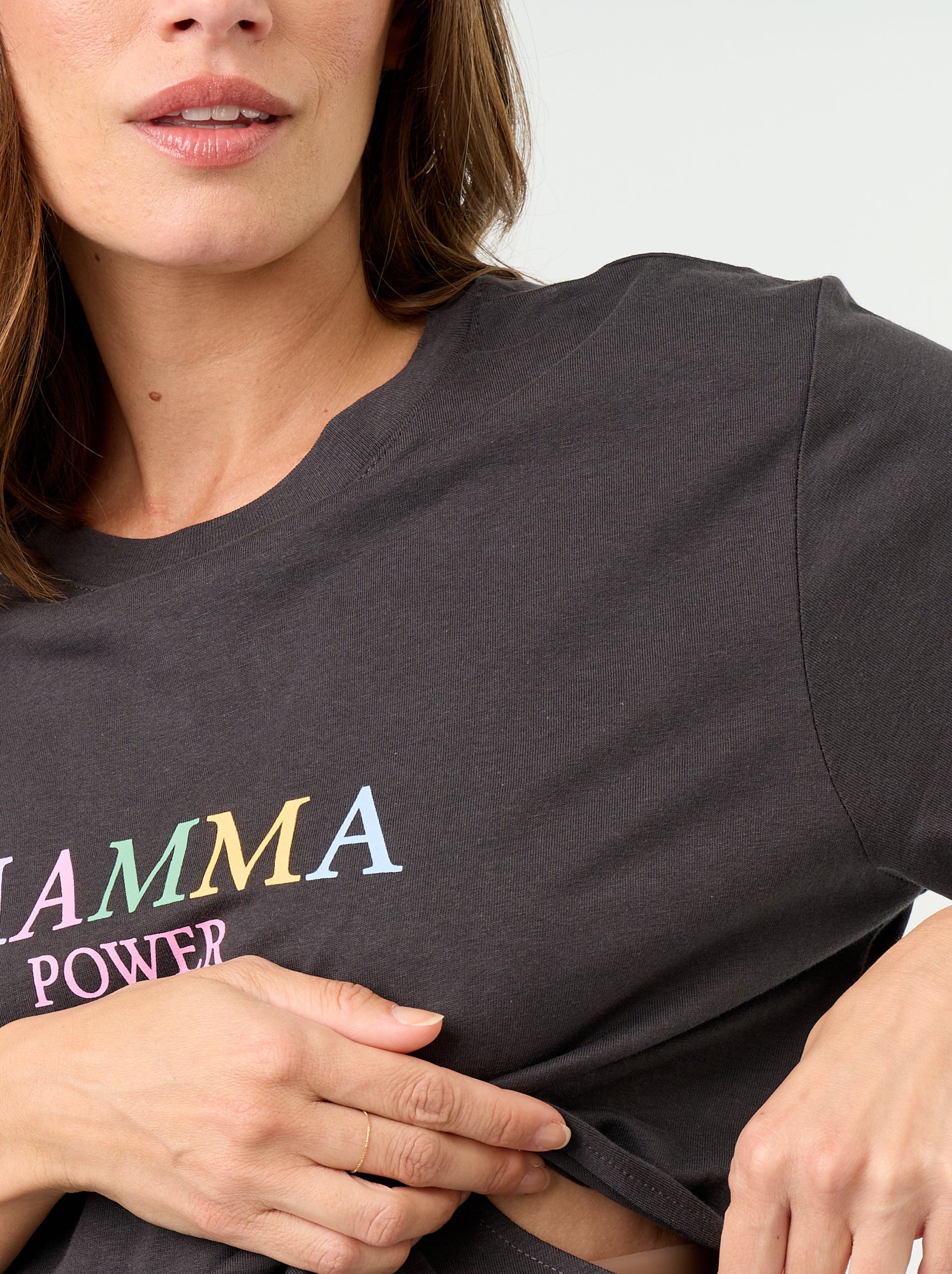 Tee-shirt de maternité imprimé - Gris