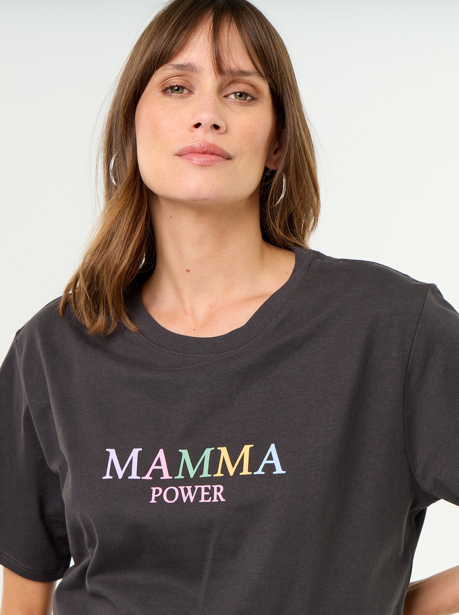 Tee-shirt de maternité imprimé - Gris