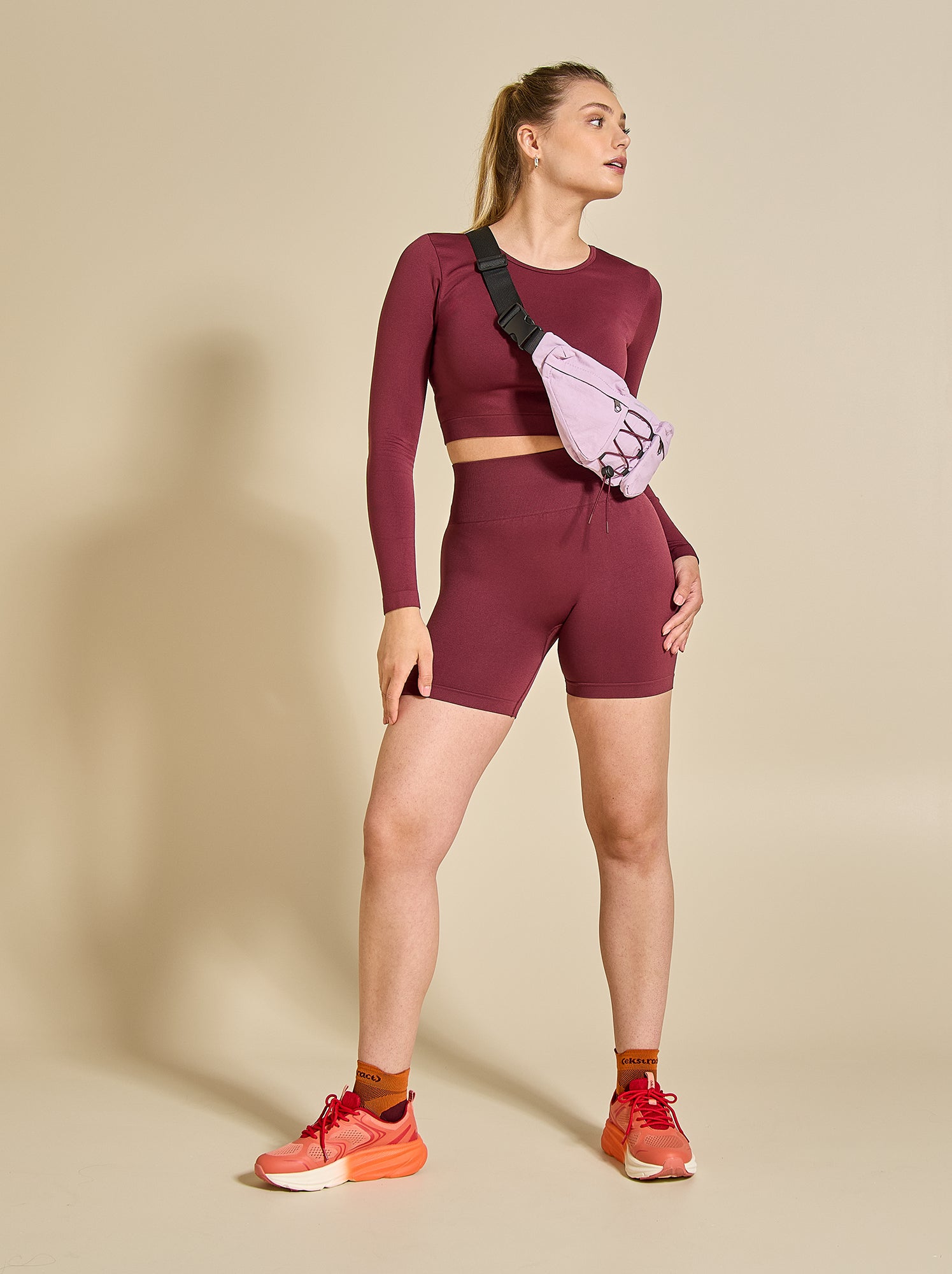 Tee-shirt de sport manches longues - (ekstract) - Bordeaux