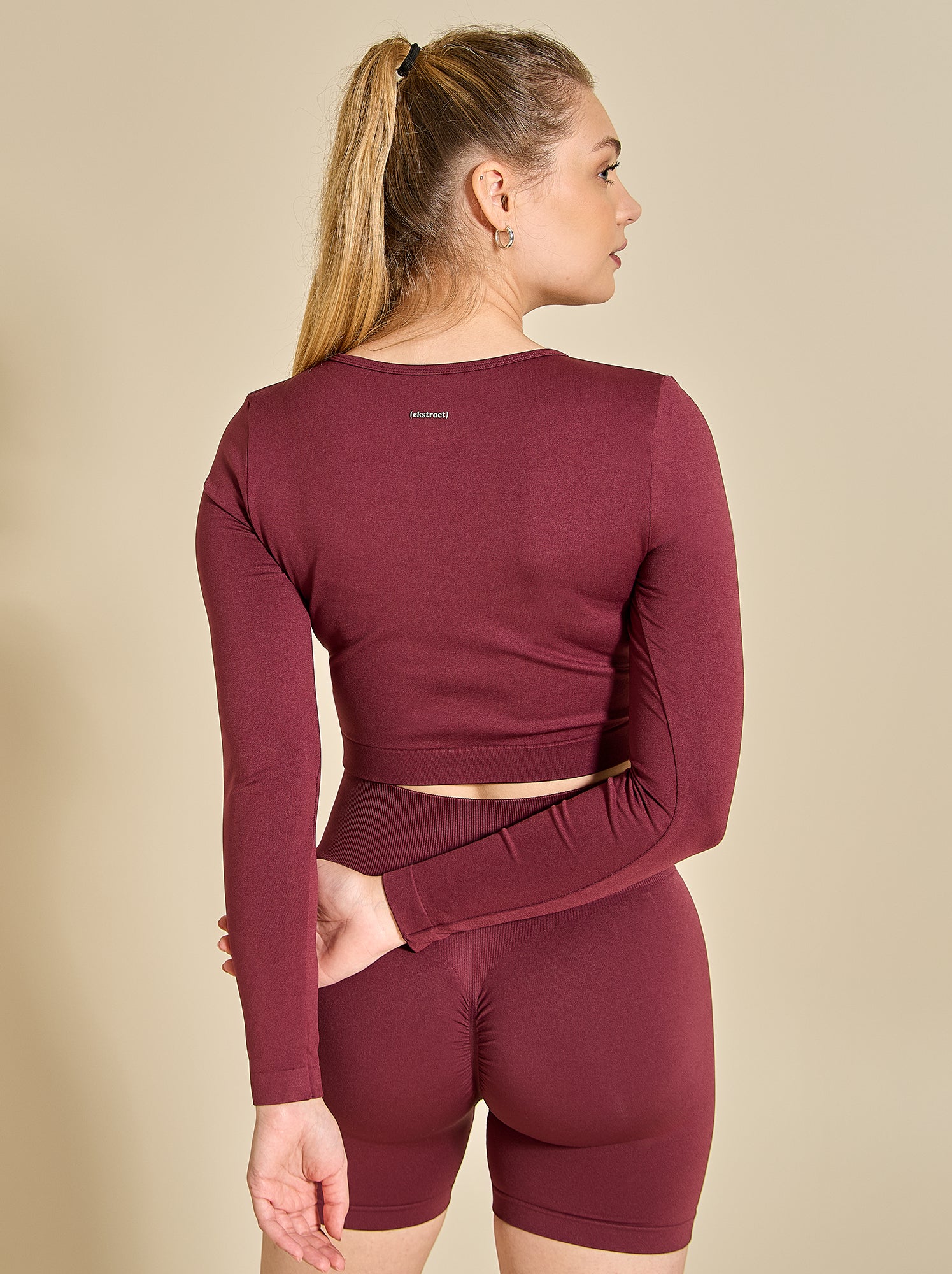 Tee-shirt de sport manches longues - (ekstract) - Bordeaux