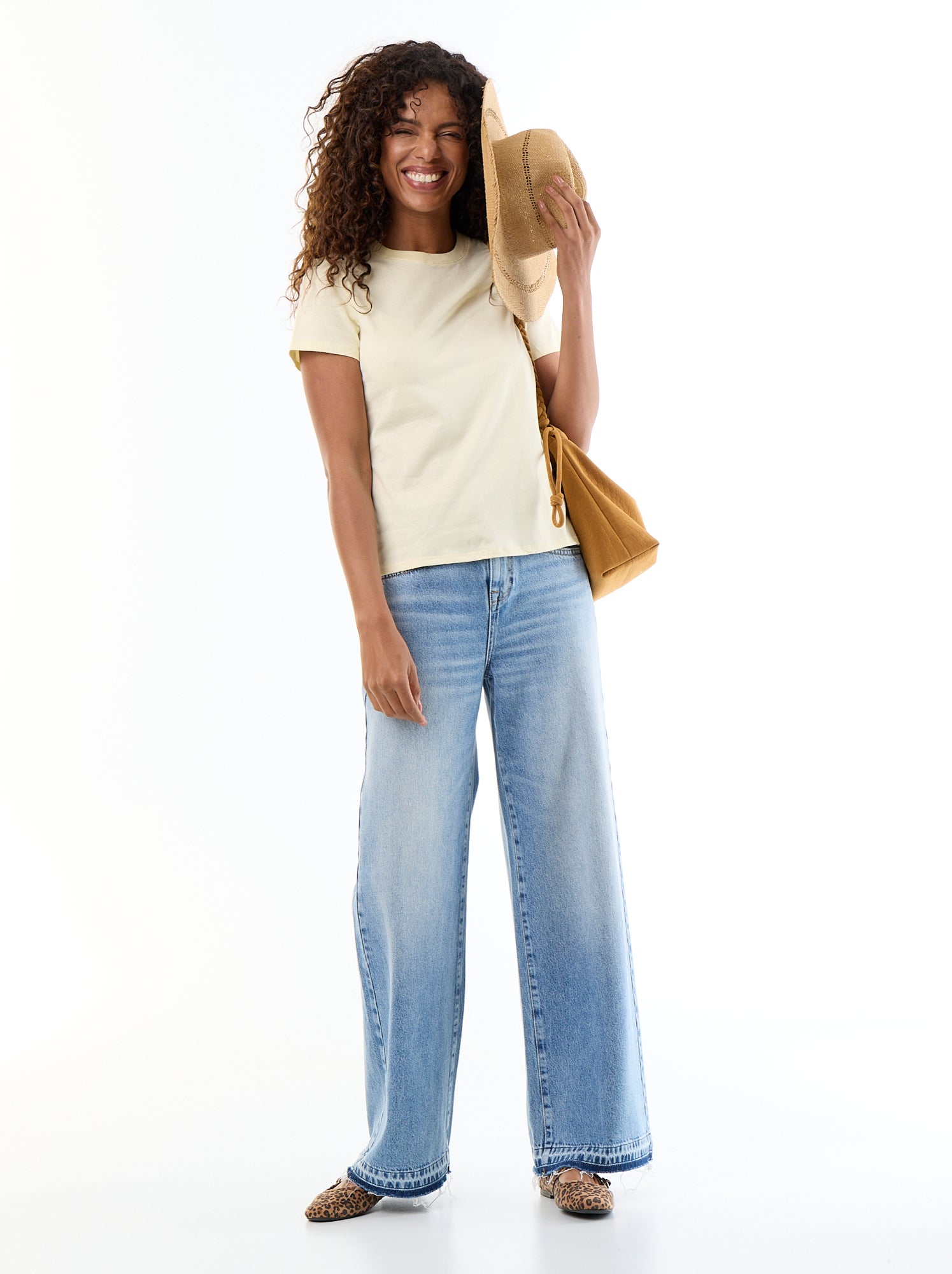Tee-shirt en jersey manches courtes - Jaune