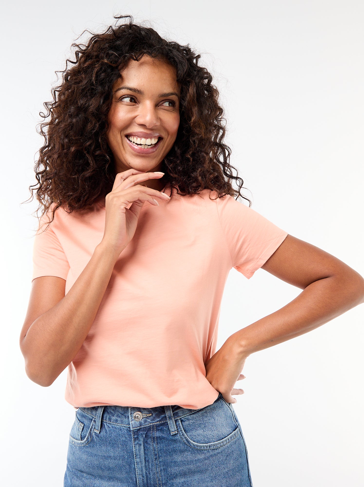 Tee-shirt en jersey manches courtes - Orange