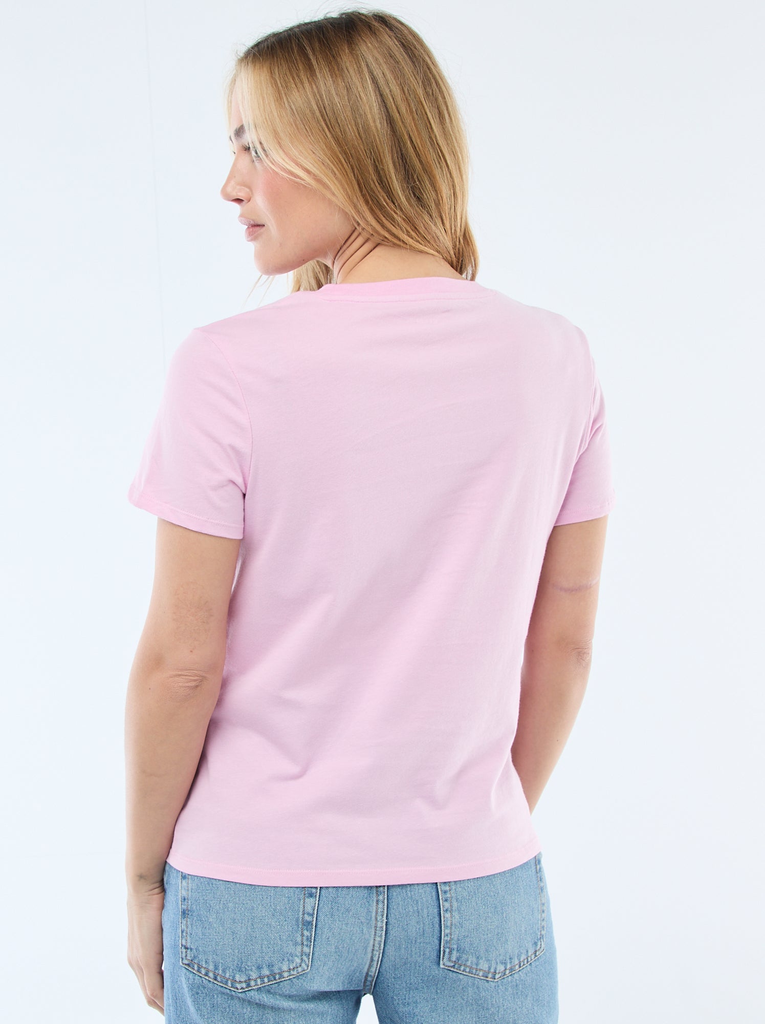 Tee-shirt en jersey manches courtes - Rose (ESW74_1)