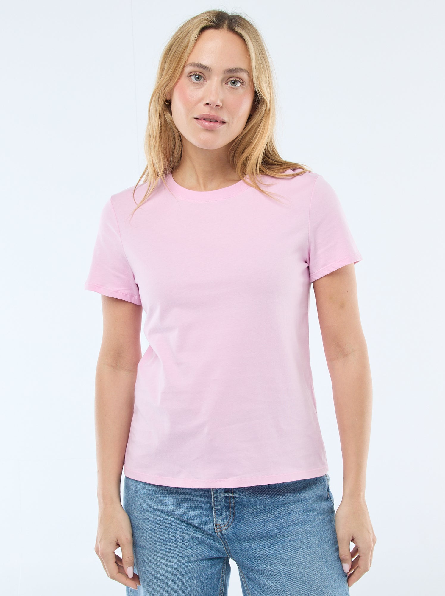 Tee-shirt en jersey manches courtes - Rose (ESW74_1)