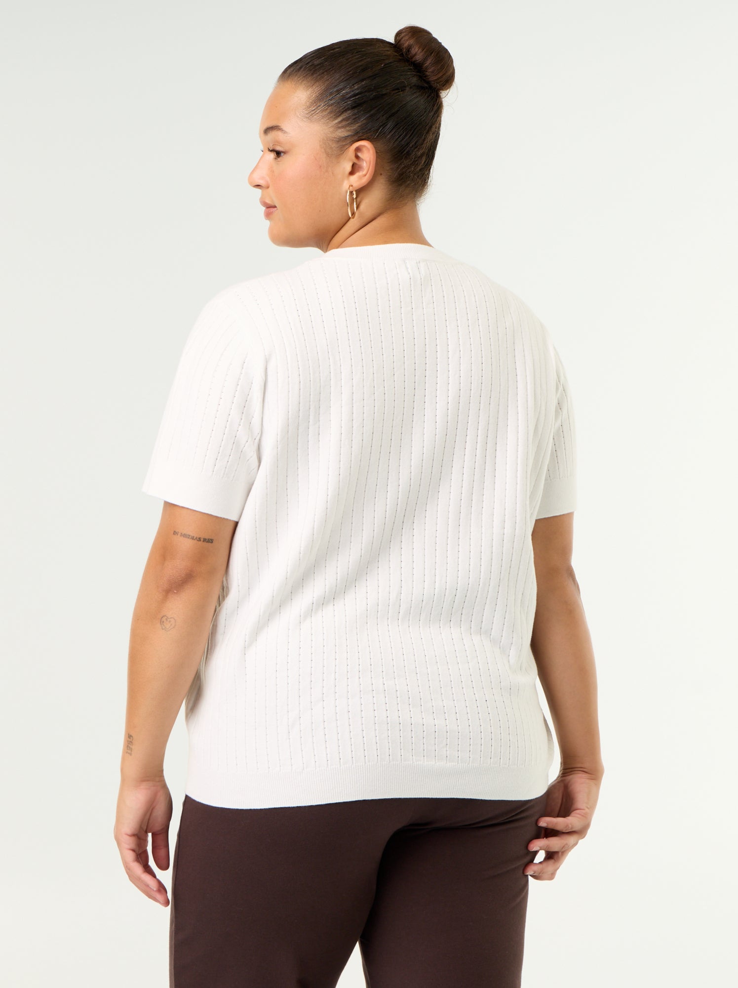 Tee-shirt en tricot ajouré - Blanc