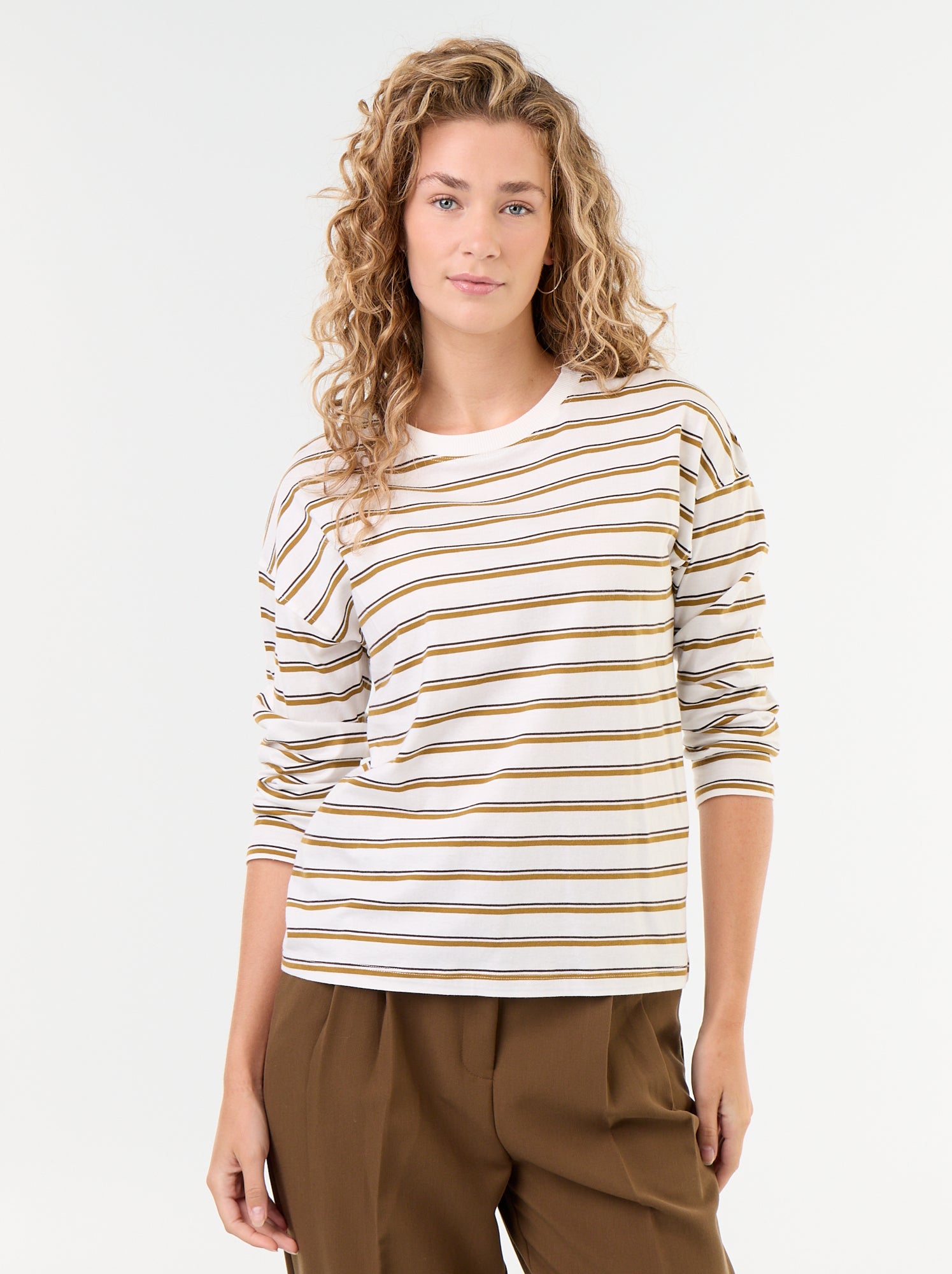 Tee-shirt manches longues rayé - Blanc (GFS25_2)