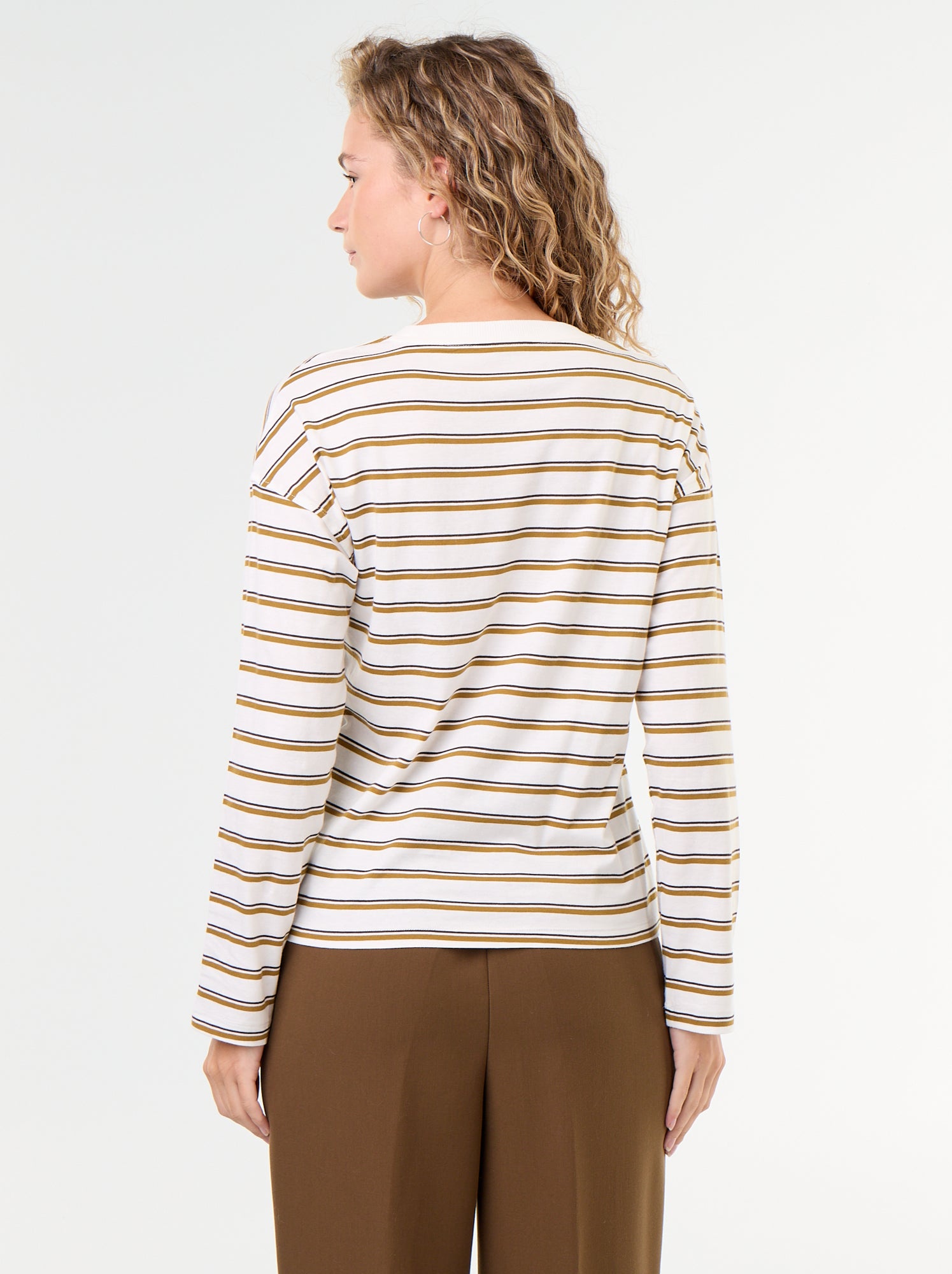 Tee-shirt manches longues rayé - Blanc (GFS25_2)
