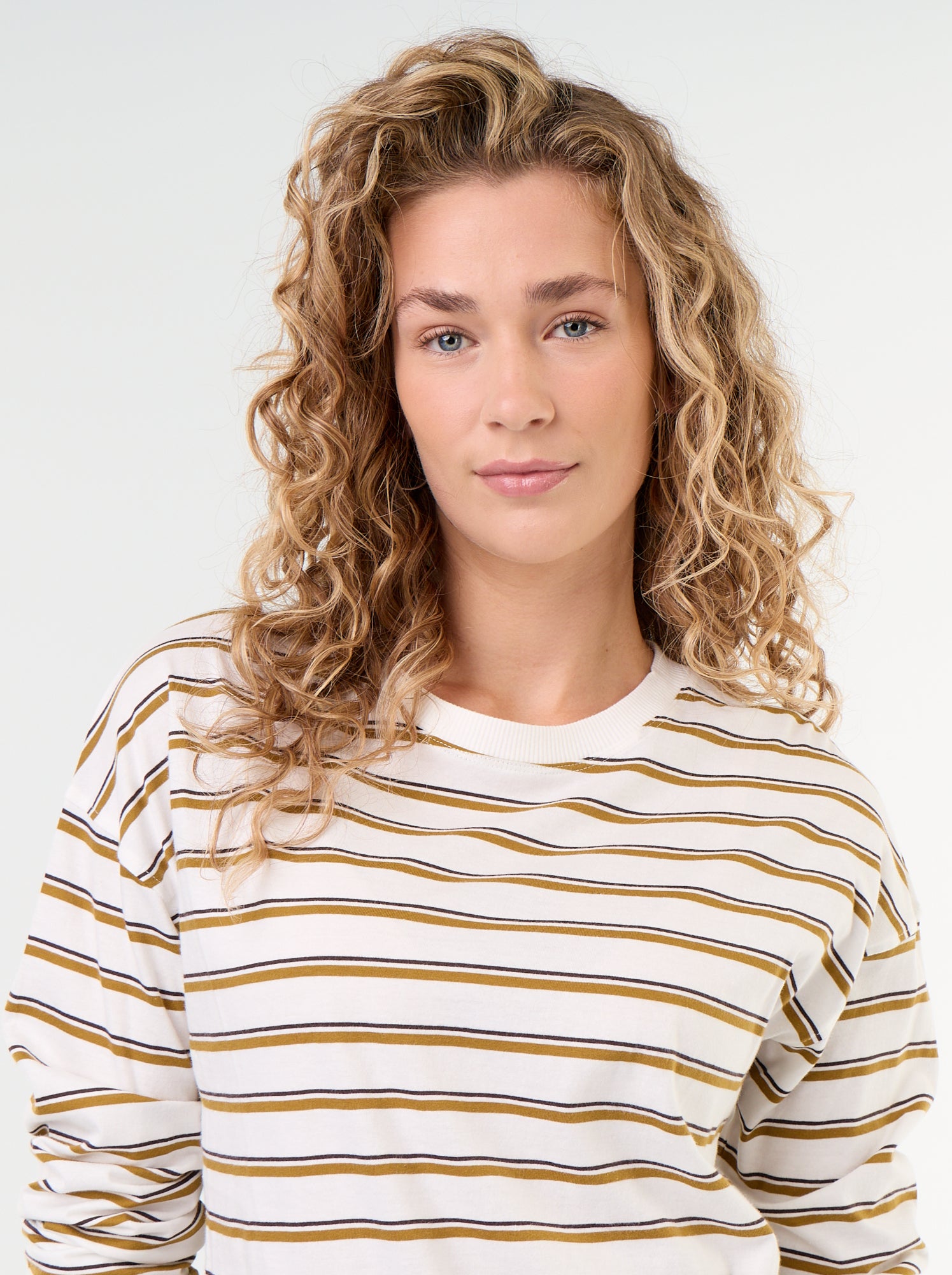 Tee-shirt manches longues rayé - Blanc (GFS25_2)