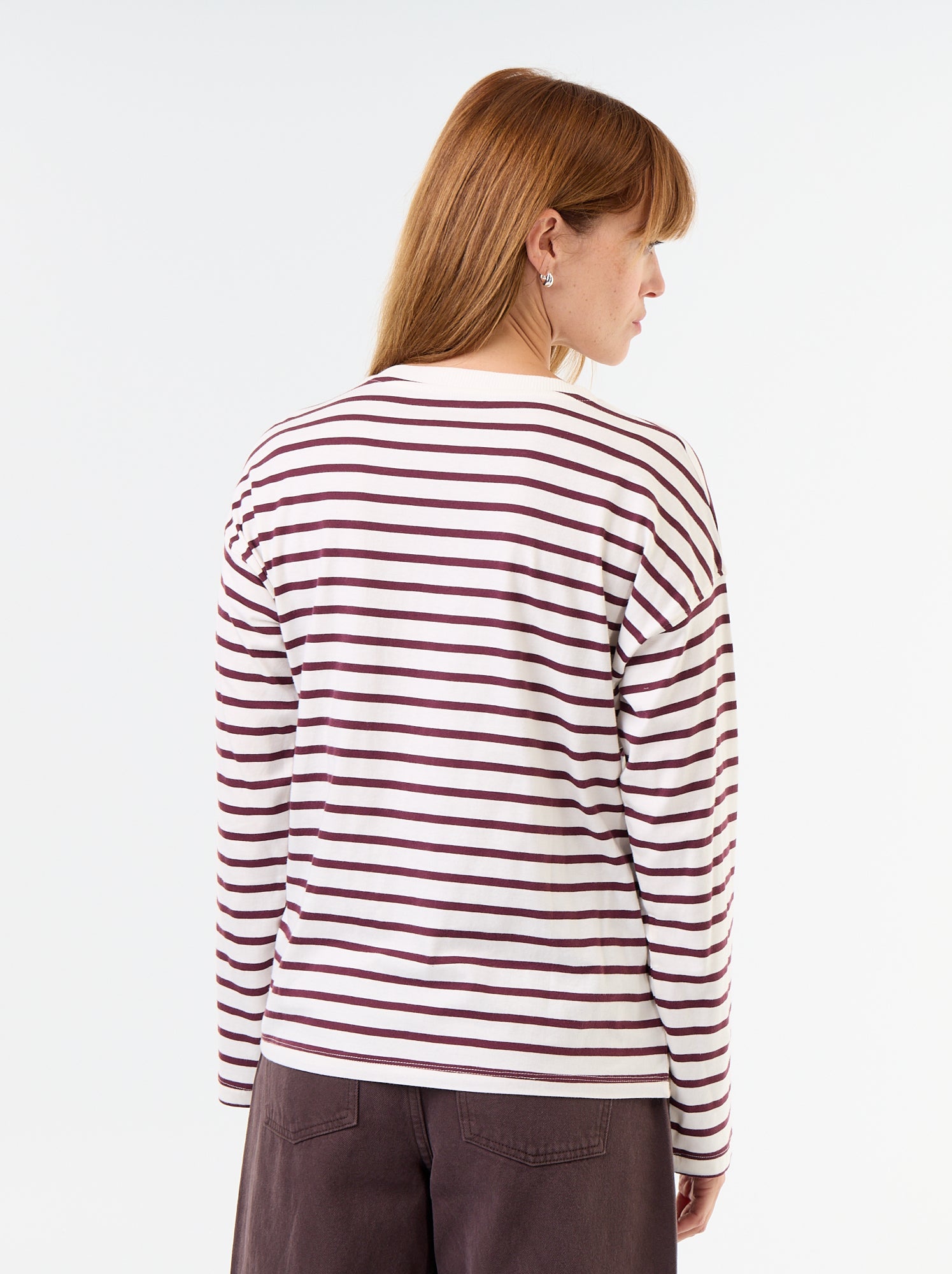 Tee-shirt manches longues rayé - Blanc (GFS25_7)