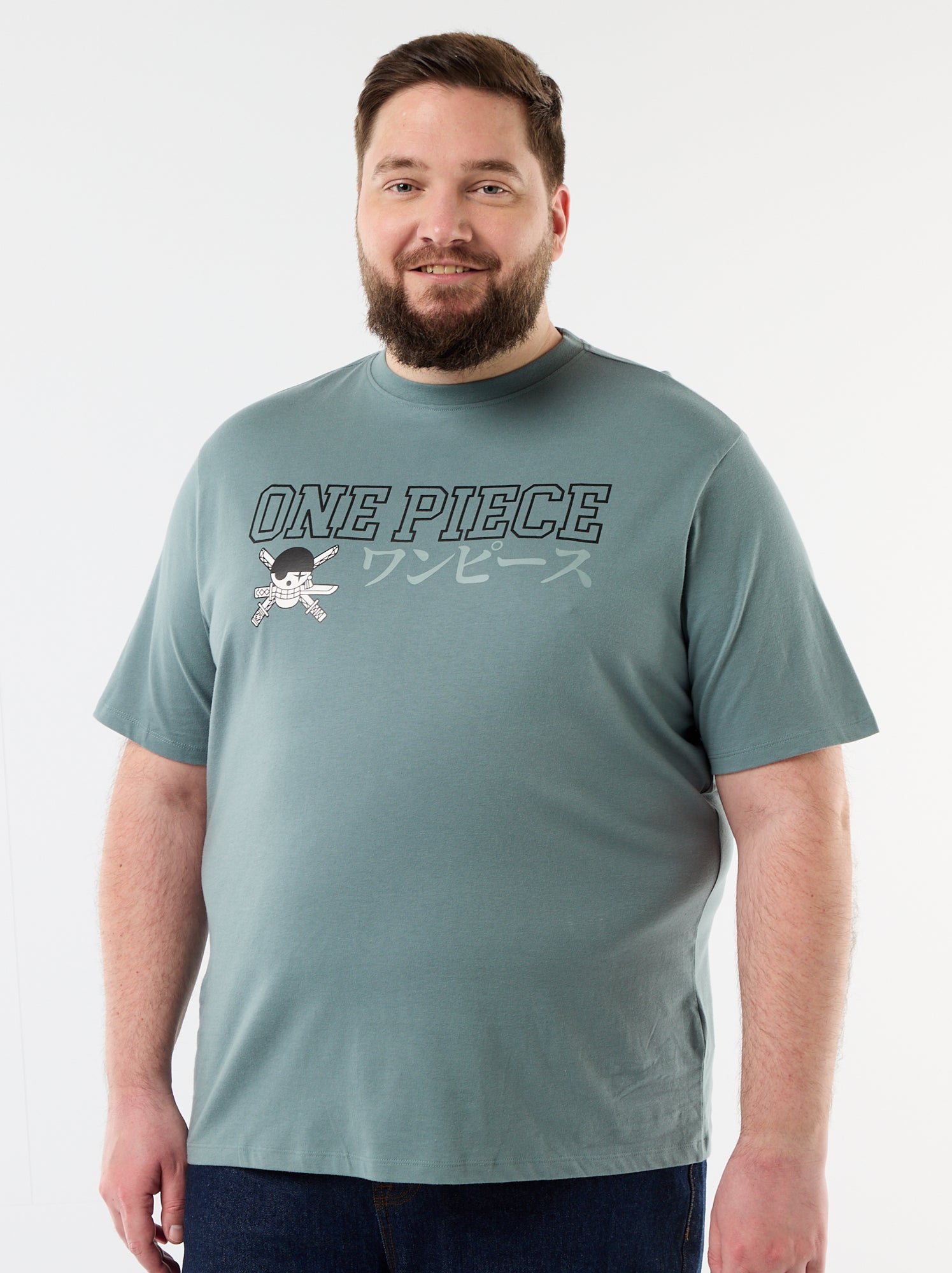 Tee-shirt 'One Piece' à manches courtes - Bleu