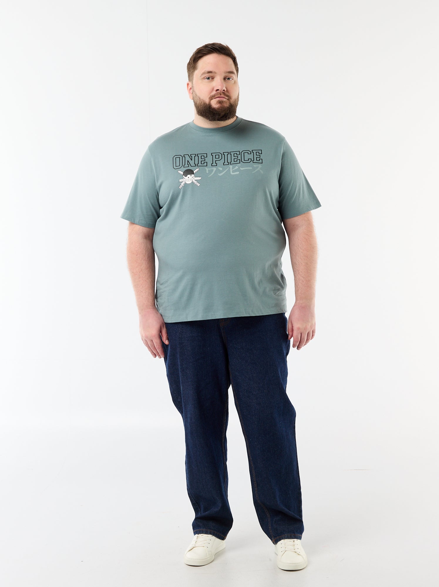 Tee-shirt 'One Piece' à manches courtes - Bleu