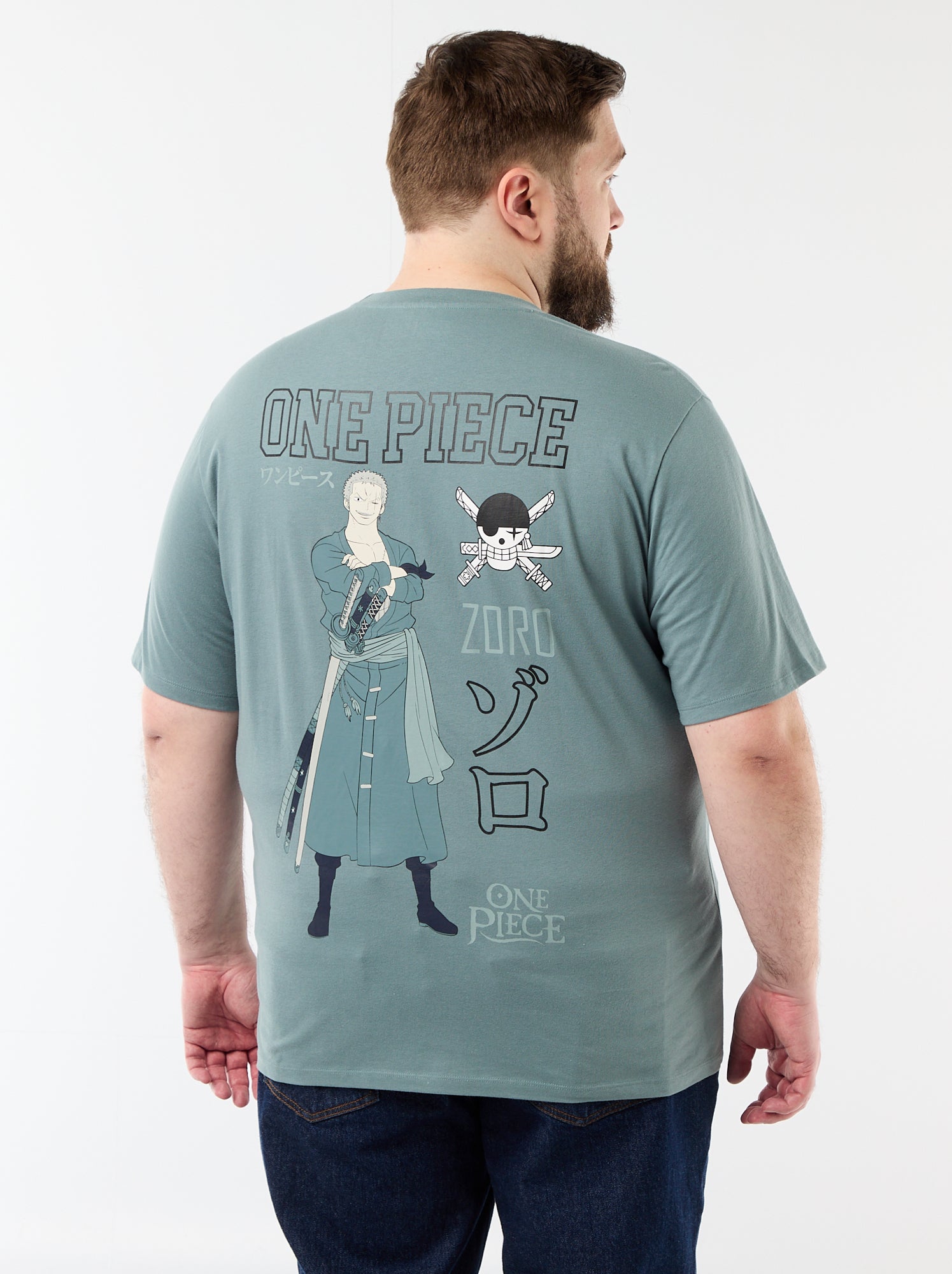 Tee-shirt 'One Piece' à manches courtes - Bleu