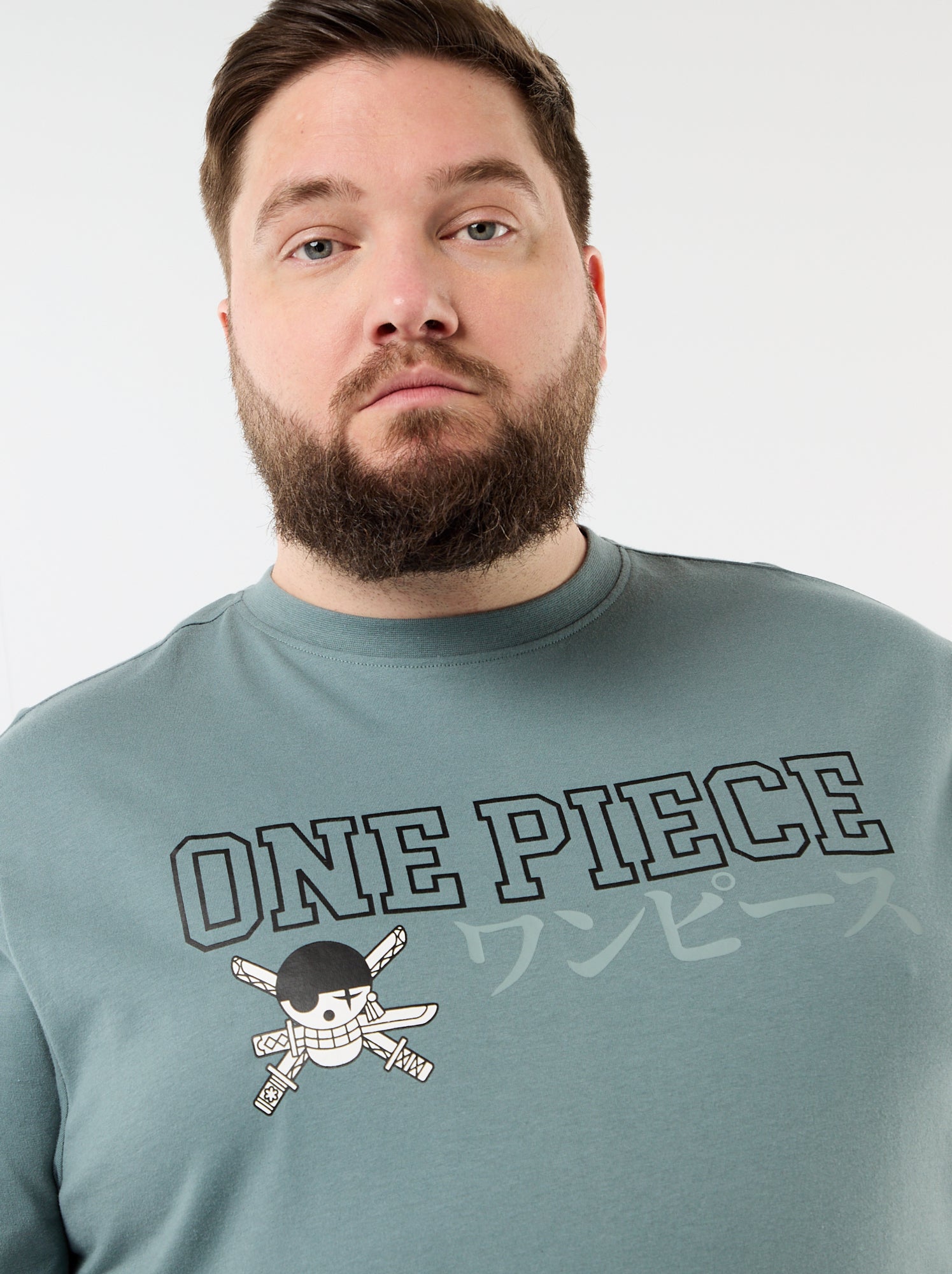 Tee-shirt 'One Piece' à manches courtes - Bleu