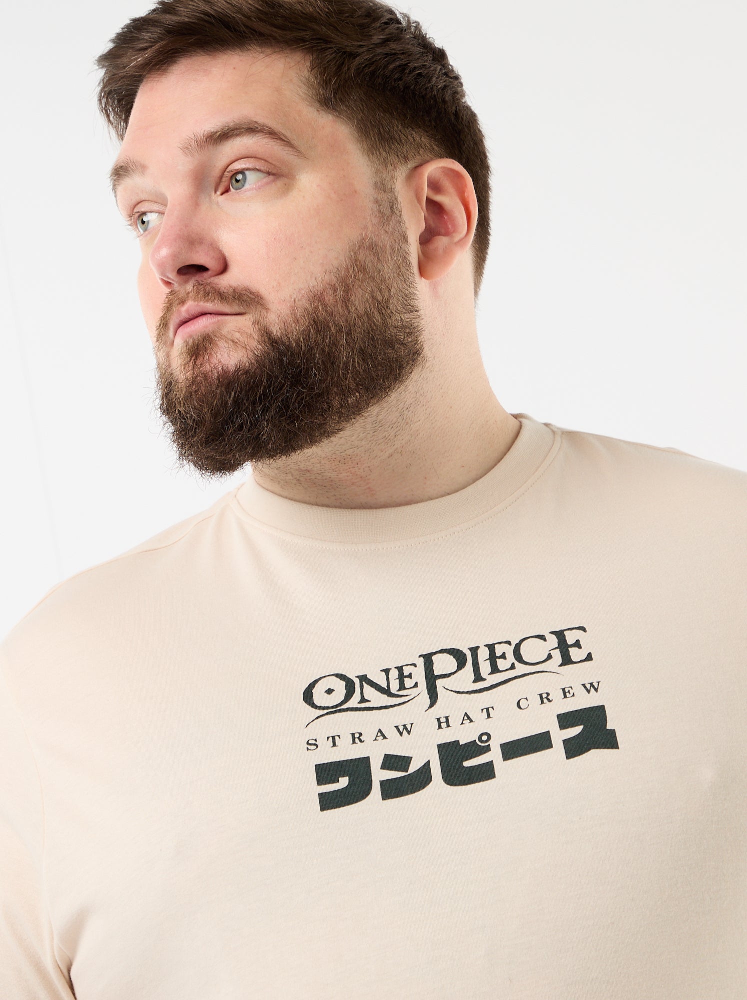 Tee-shirt 'One Piece' à manches courtes - Gris