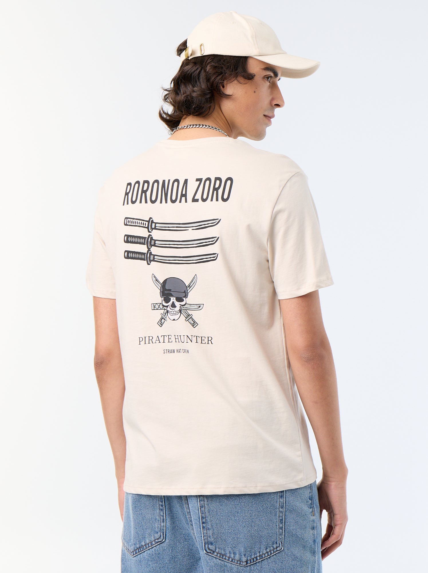 Tee-shirt 'One Piece' manches courtes - Gris