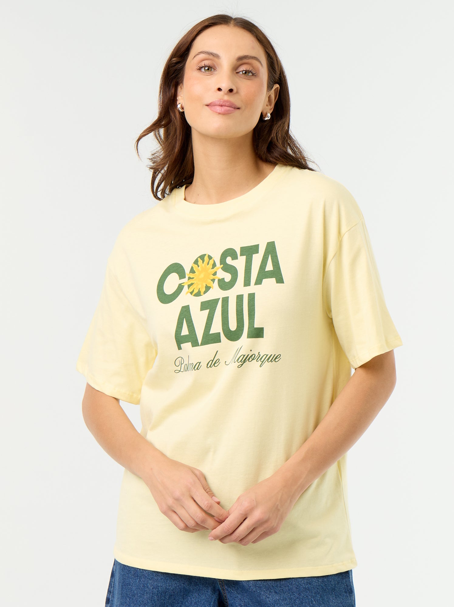 Tee-shirt oversize à message - Jaune