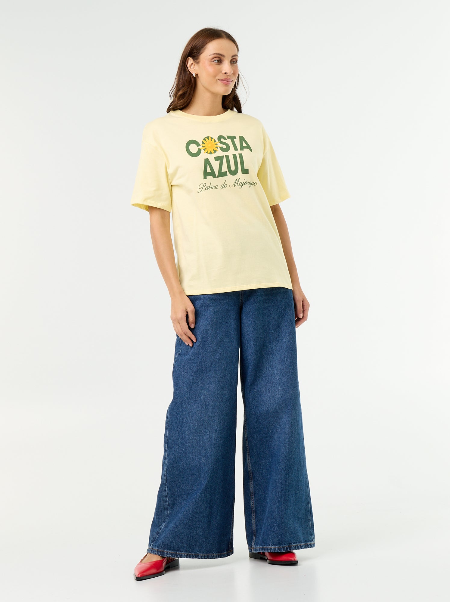 Tee-shirt oversize à message - Jaune