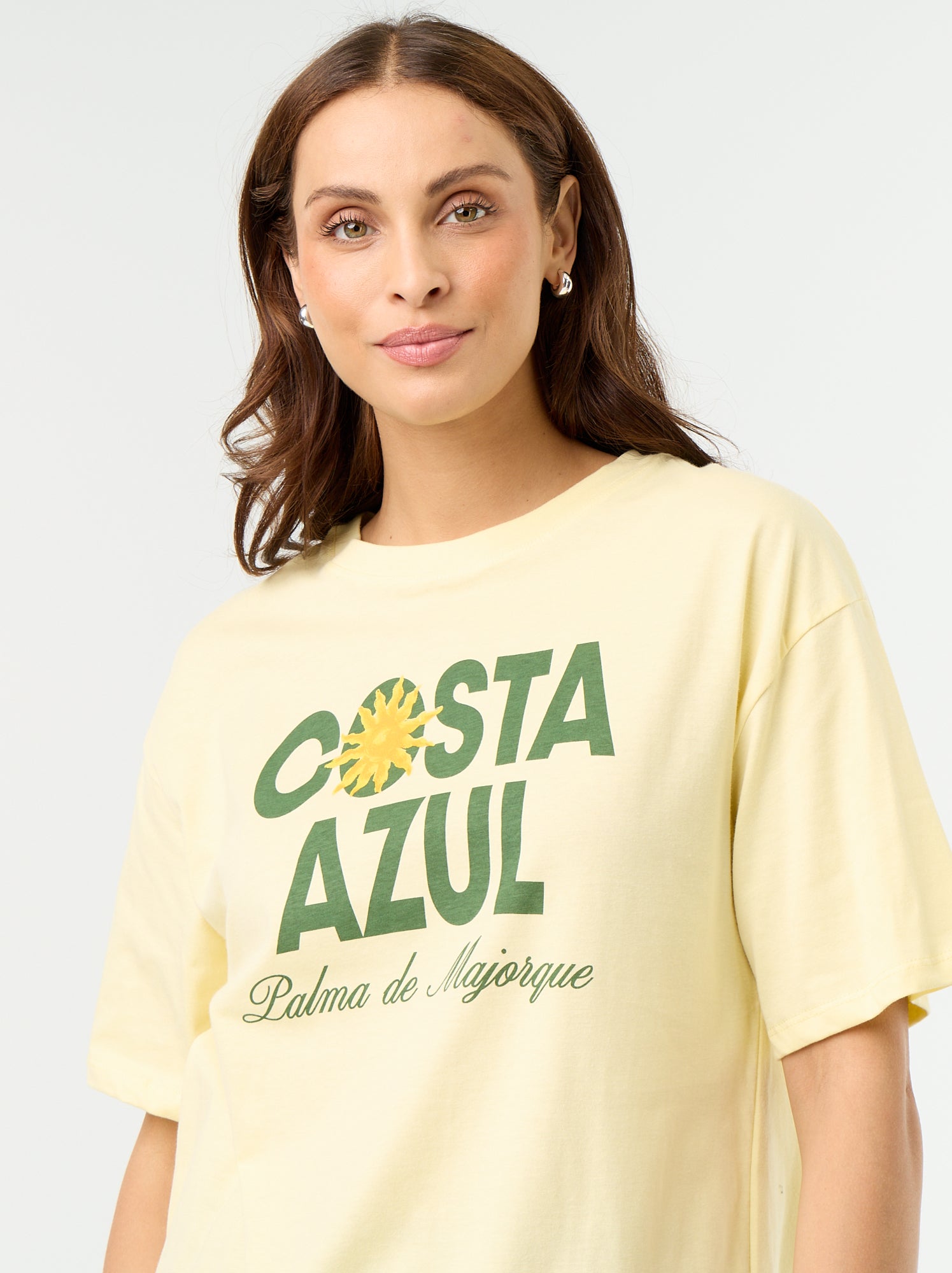 Tee-shirt oversize à message - Jaune