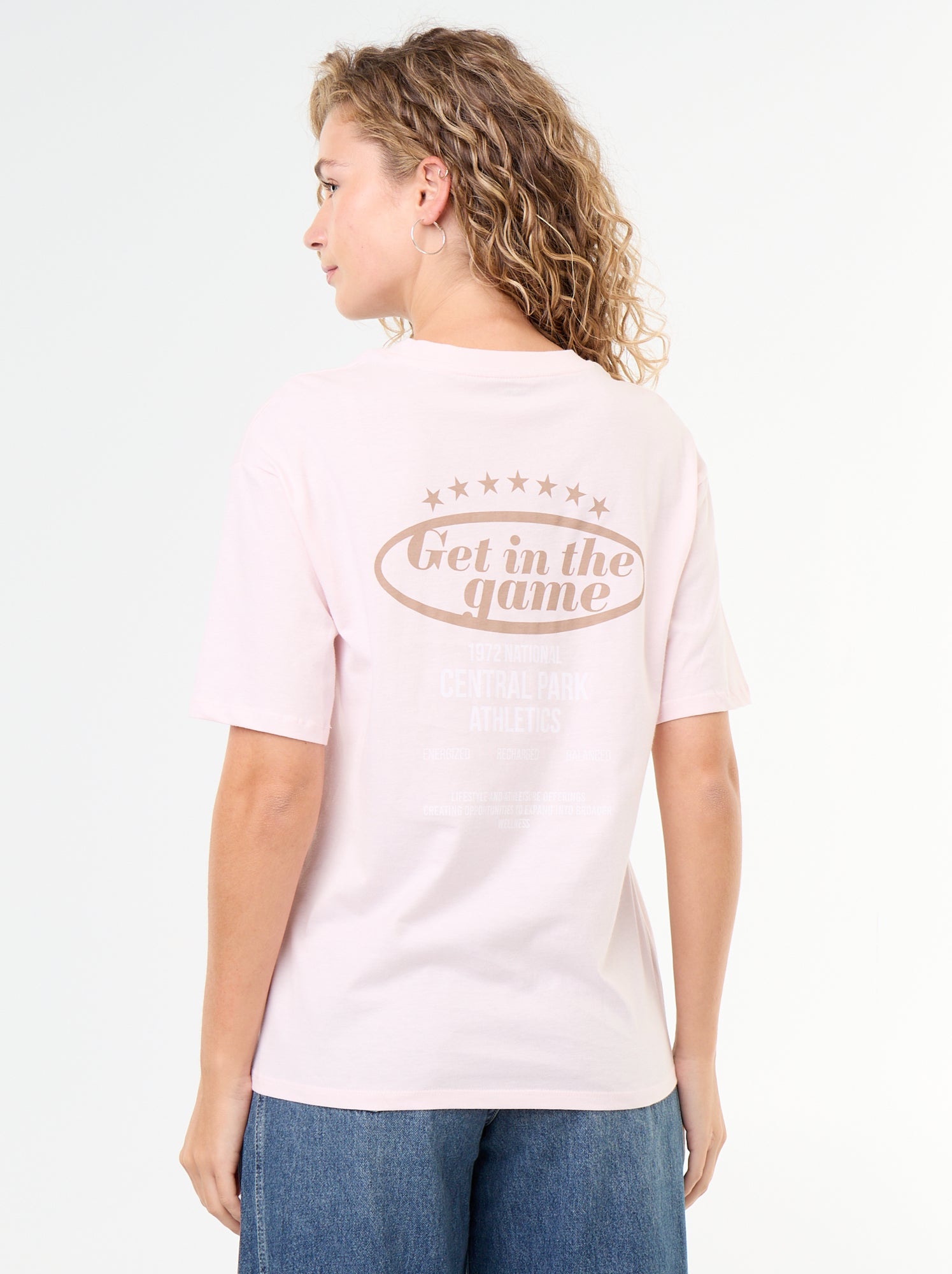 Tee-shirt oversize à message - Rose