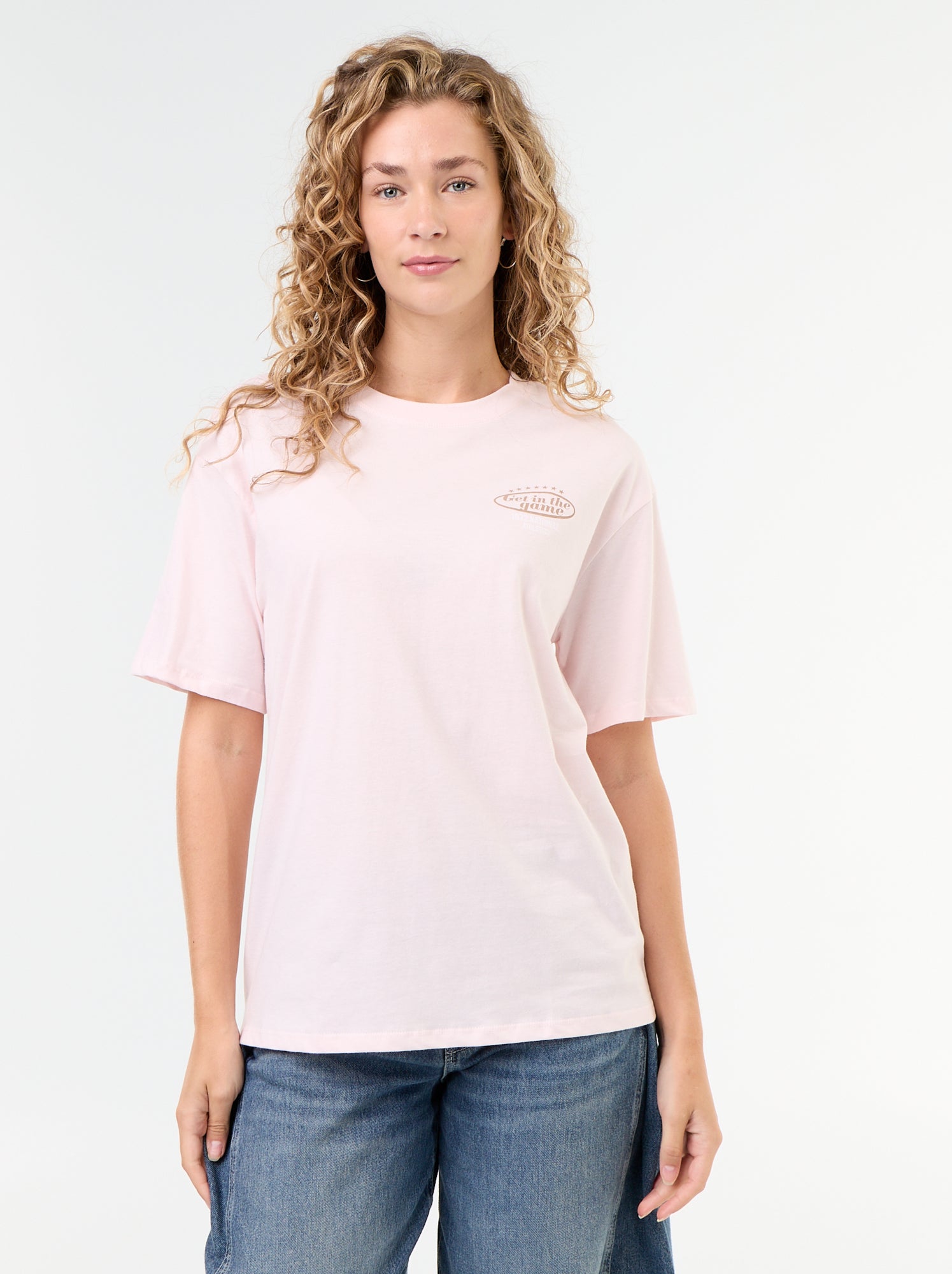 Tee-shirt oversize à message - Rose