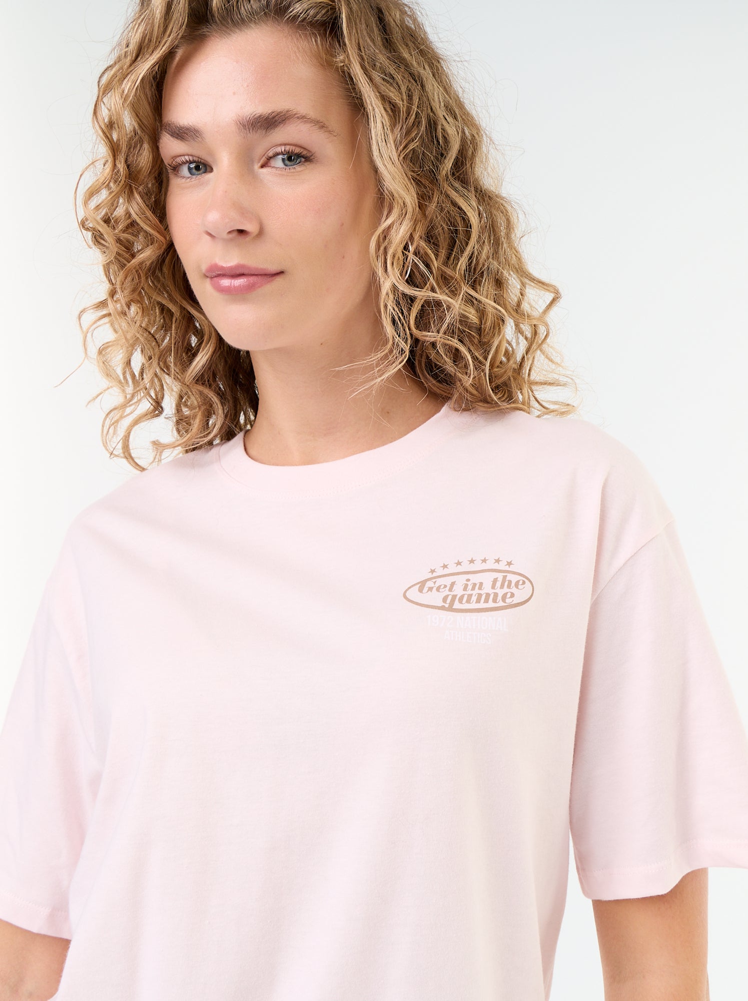 Tee-shirt oversize à message - Rose