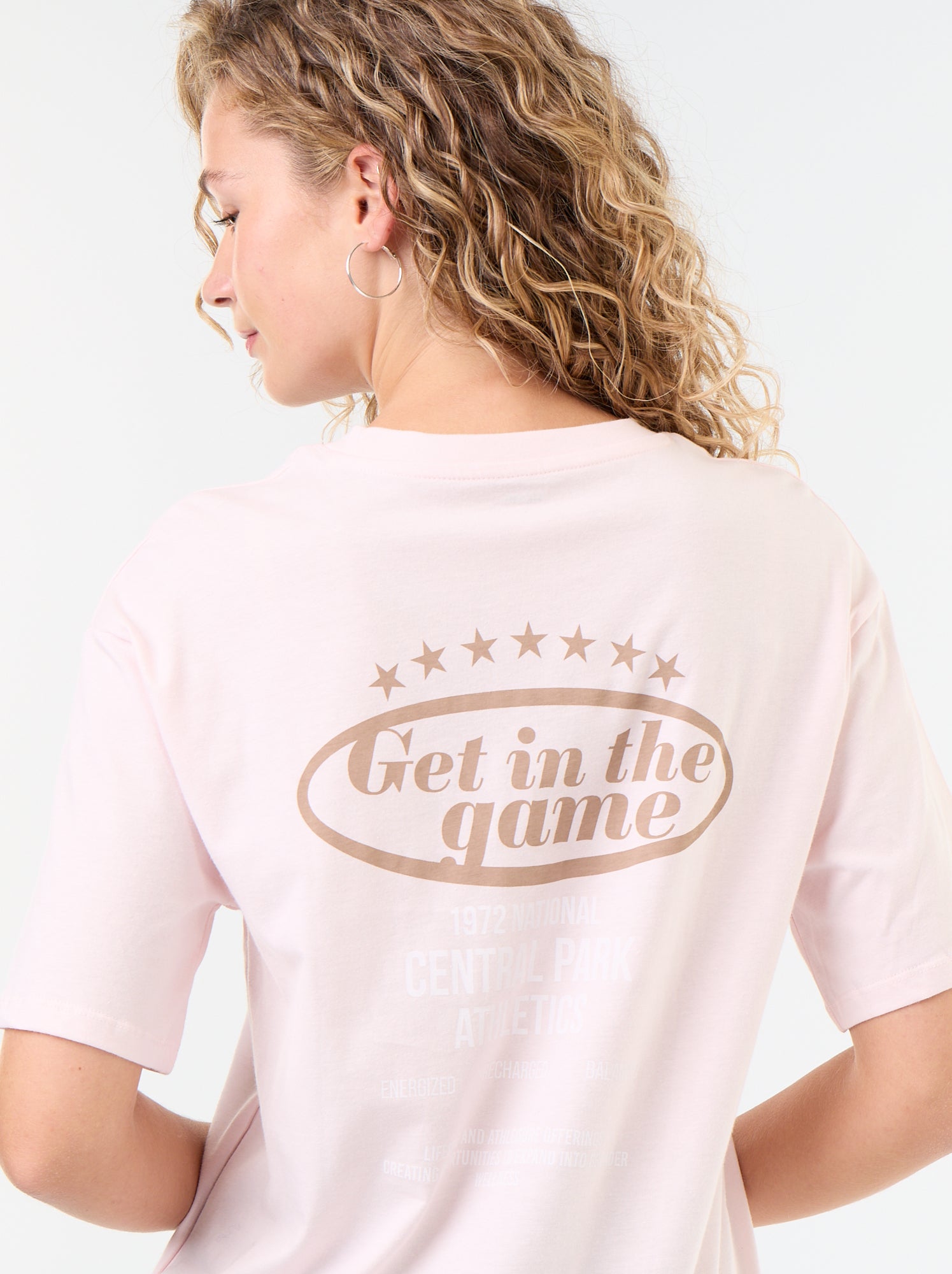 Tee-shirt oversize à message - Rose