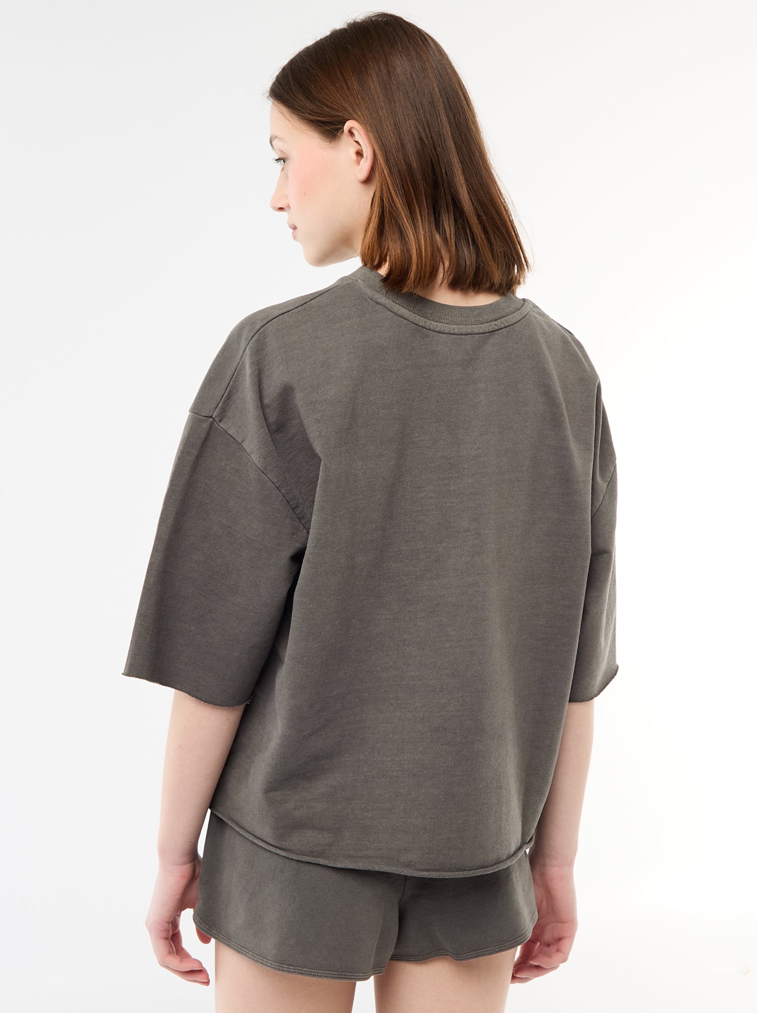 Tee-shirt oversize avec inscription - Gris