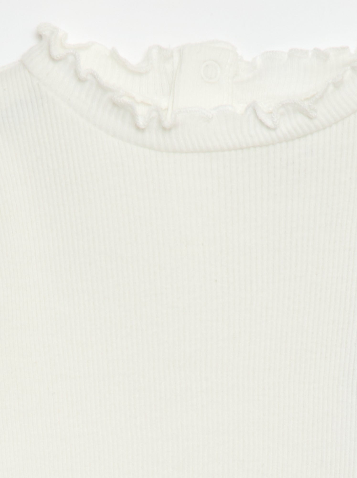 Tee-shirt rib col ondulé - Blanc (ETZ73_1)