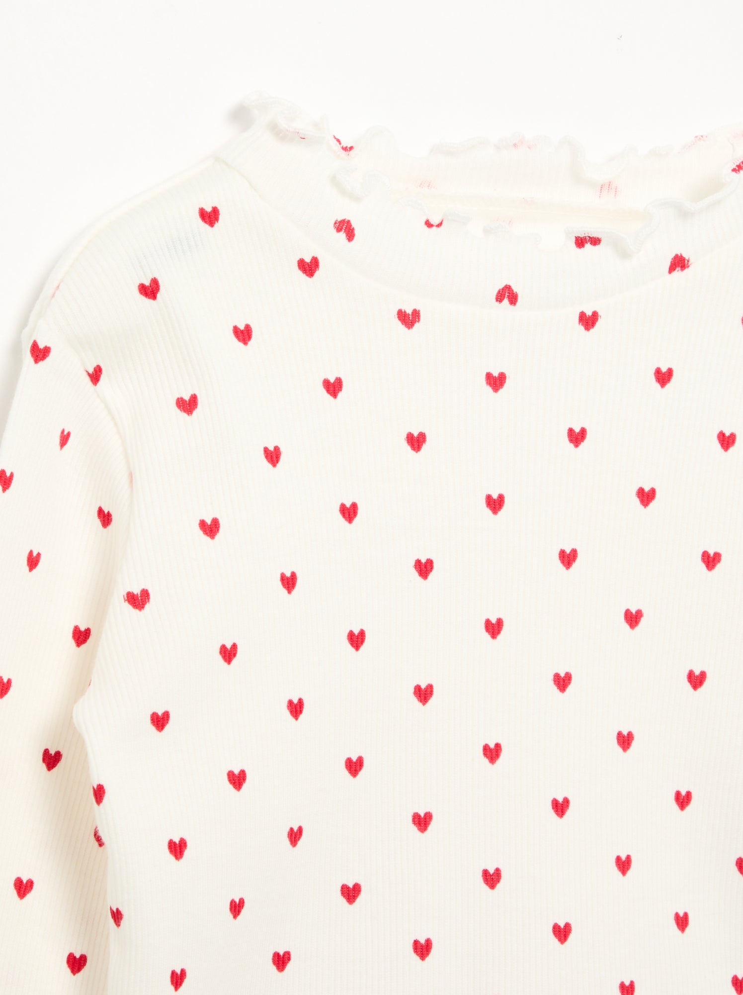 Tee-shirt rib col ondulé - Blanc (ETZ73_10)