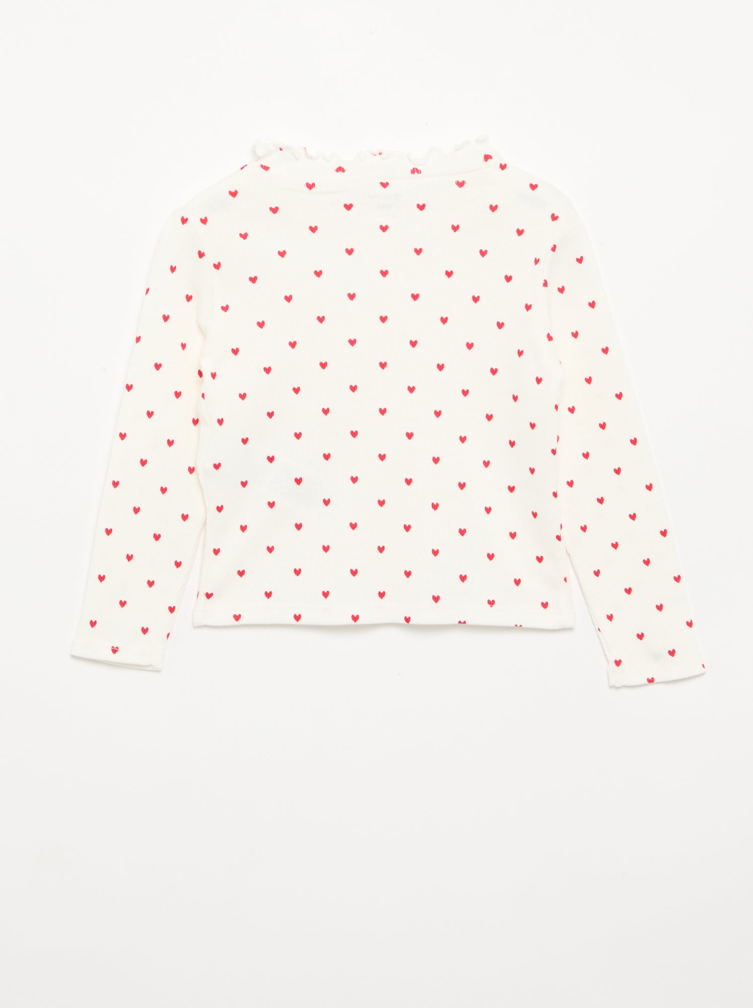 Tee-shirt rib col ondulé - Blanc (ETZ73_10)