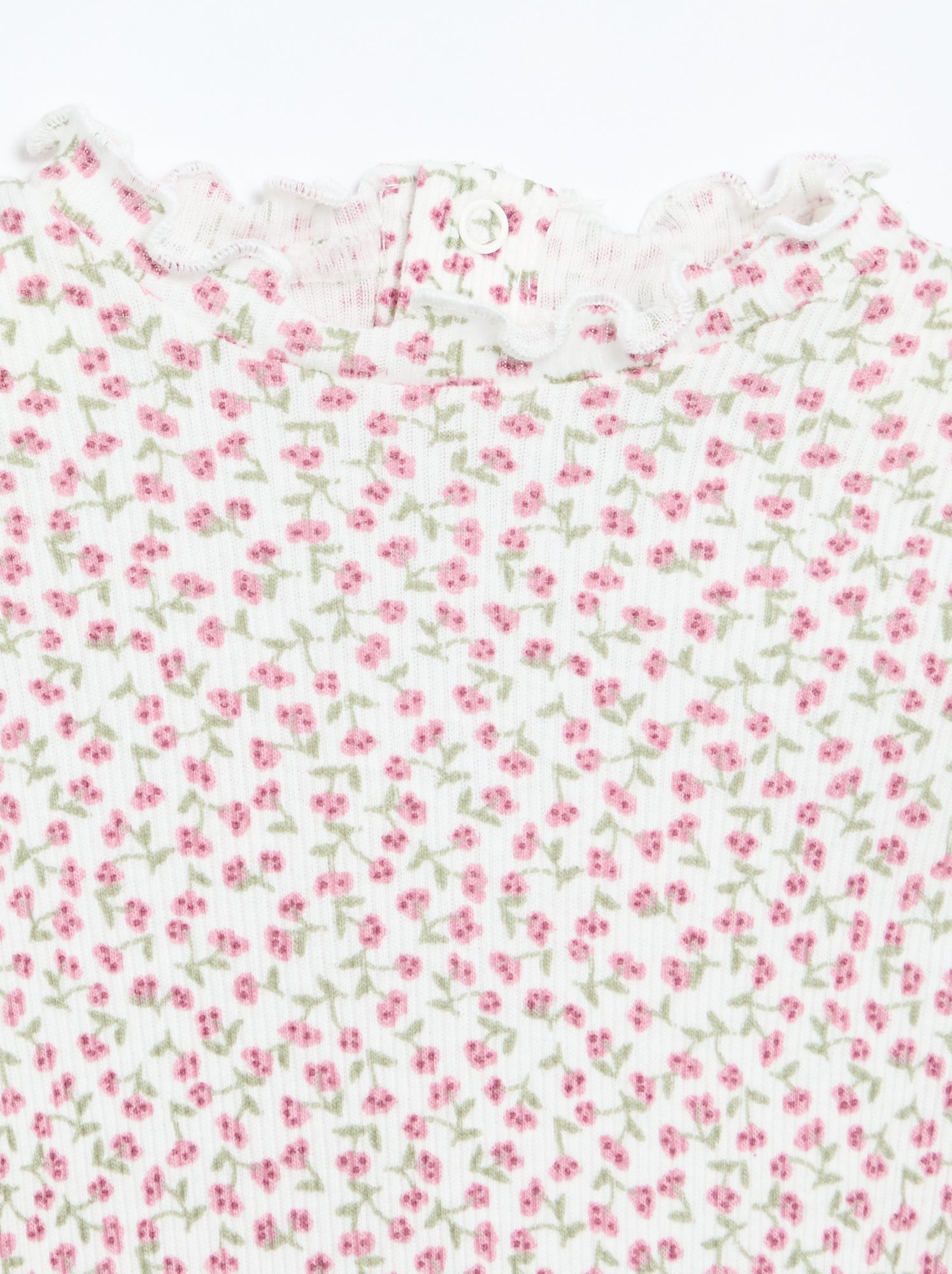 Tee-shirt rib col ondulé - Blanc (ETZ73_11)
