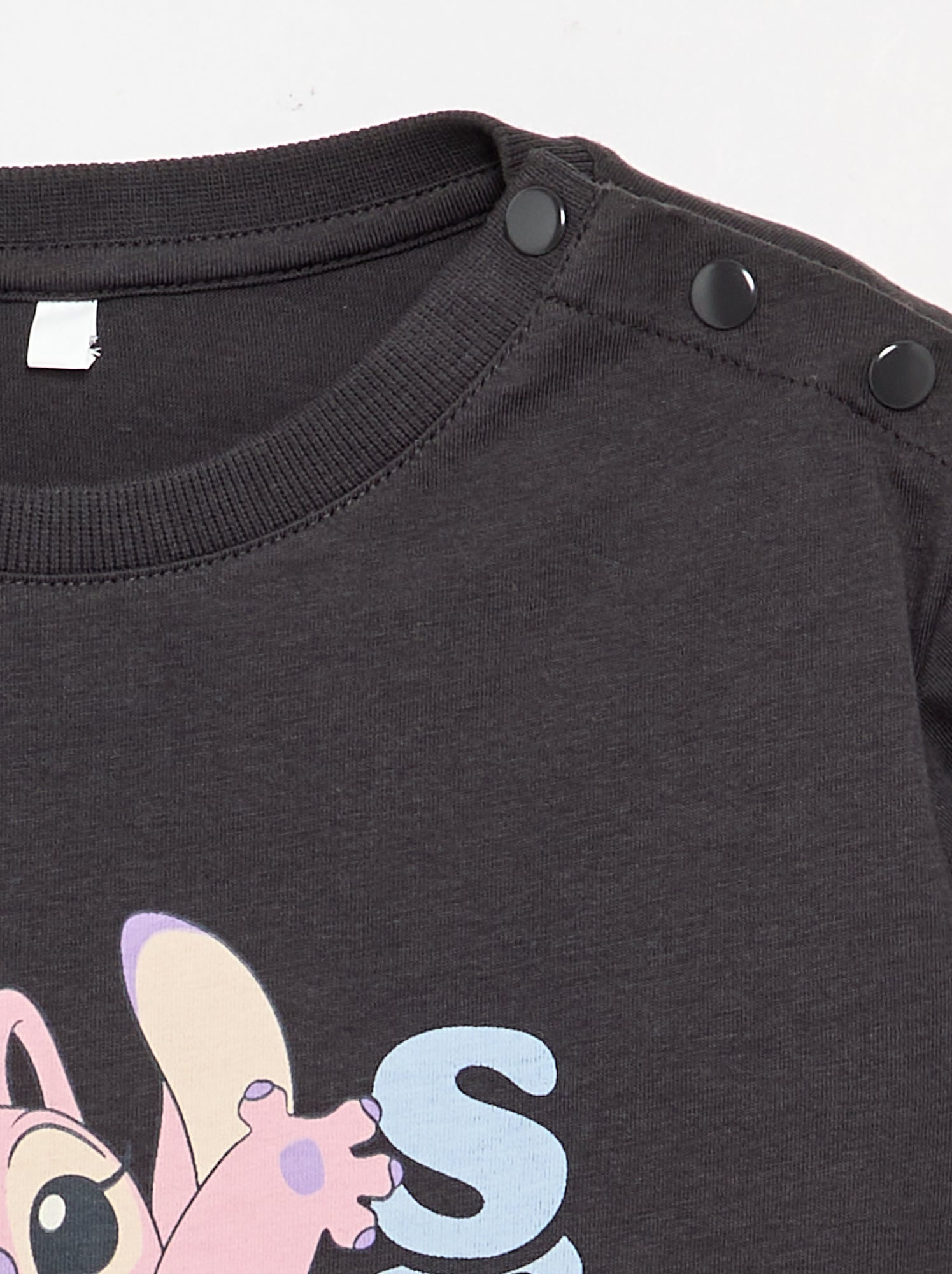 Tee-shirt 'Stitch' - collection facile à enfiler - Noir
