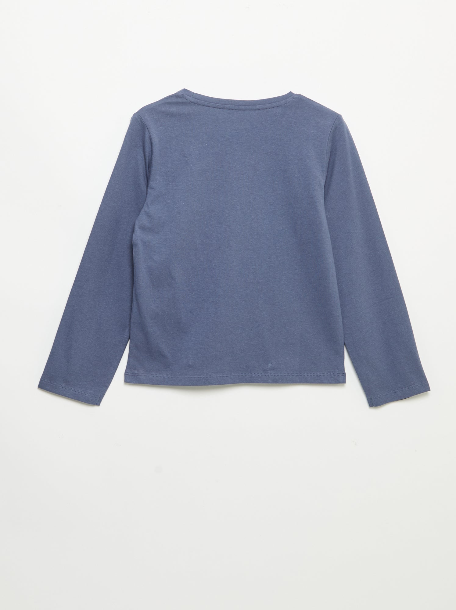 Tee-shirt uni à manches longues - Bleu