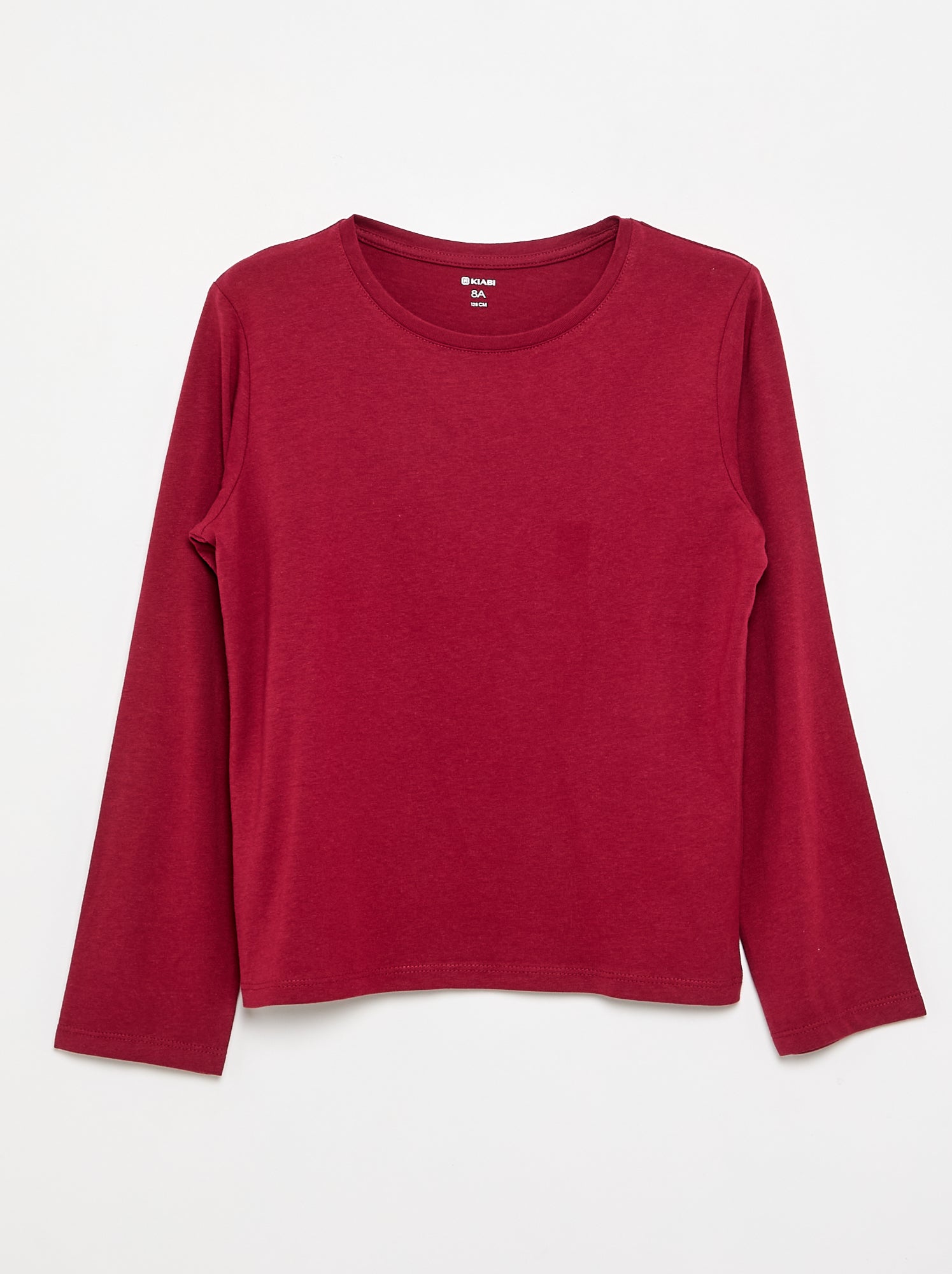 Tee-shirt uni à manches longues - Rouge