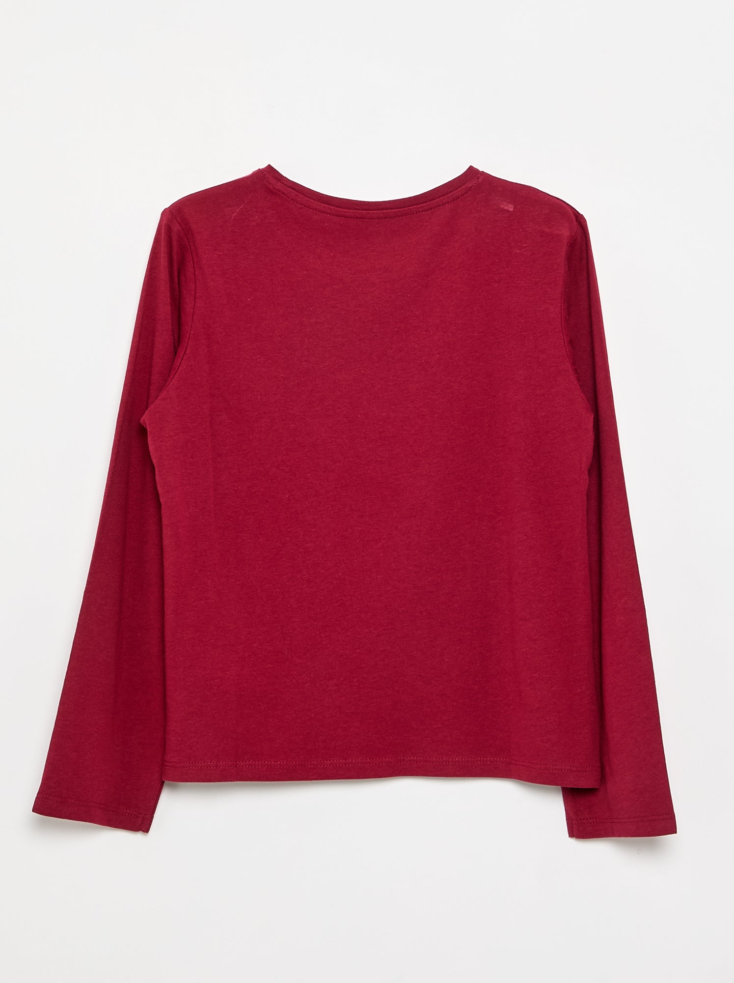 Tee-shirt uni à manches longues - Rouge