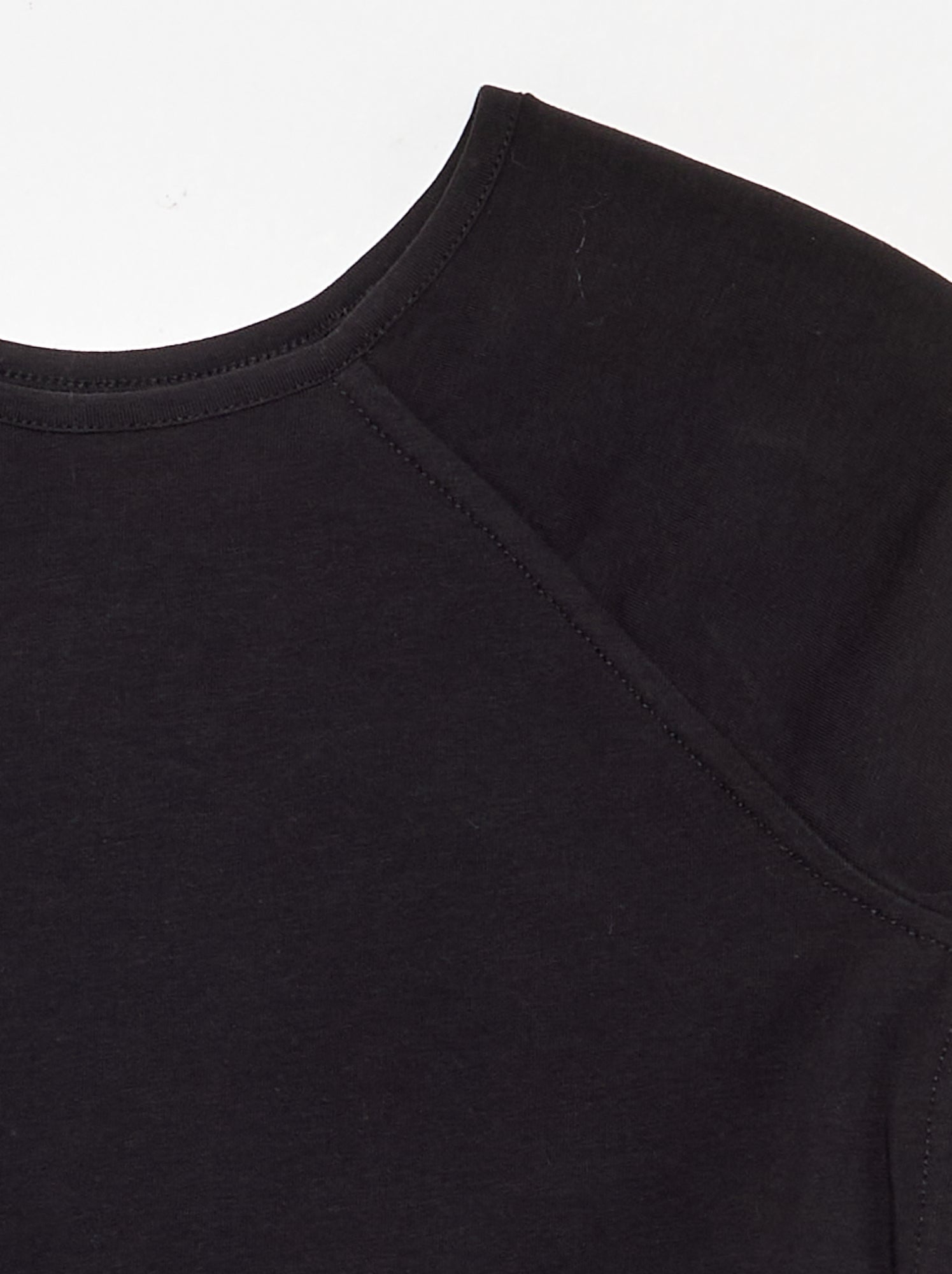 Tee-shirt uni manches raglantes - Noir