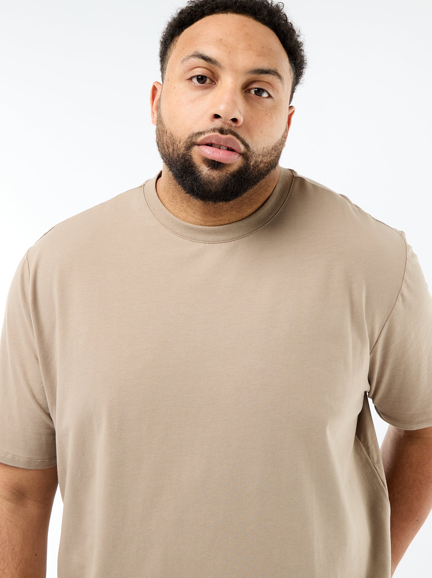 Tee-shirt uni regular fit - Beige