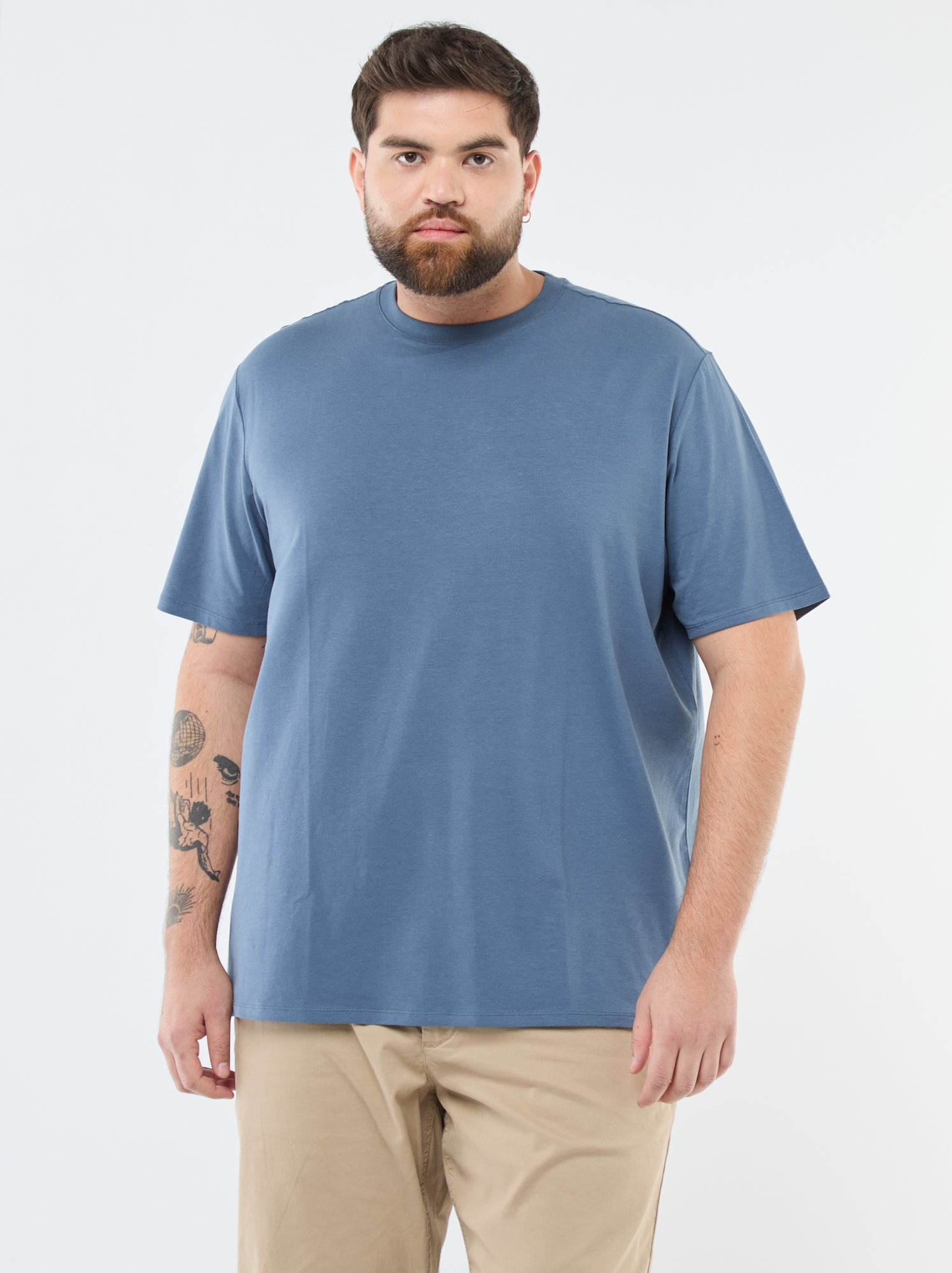 Tee-shirt uni regular fit - Bleu