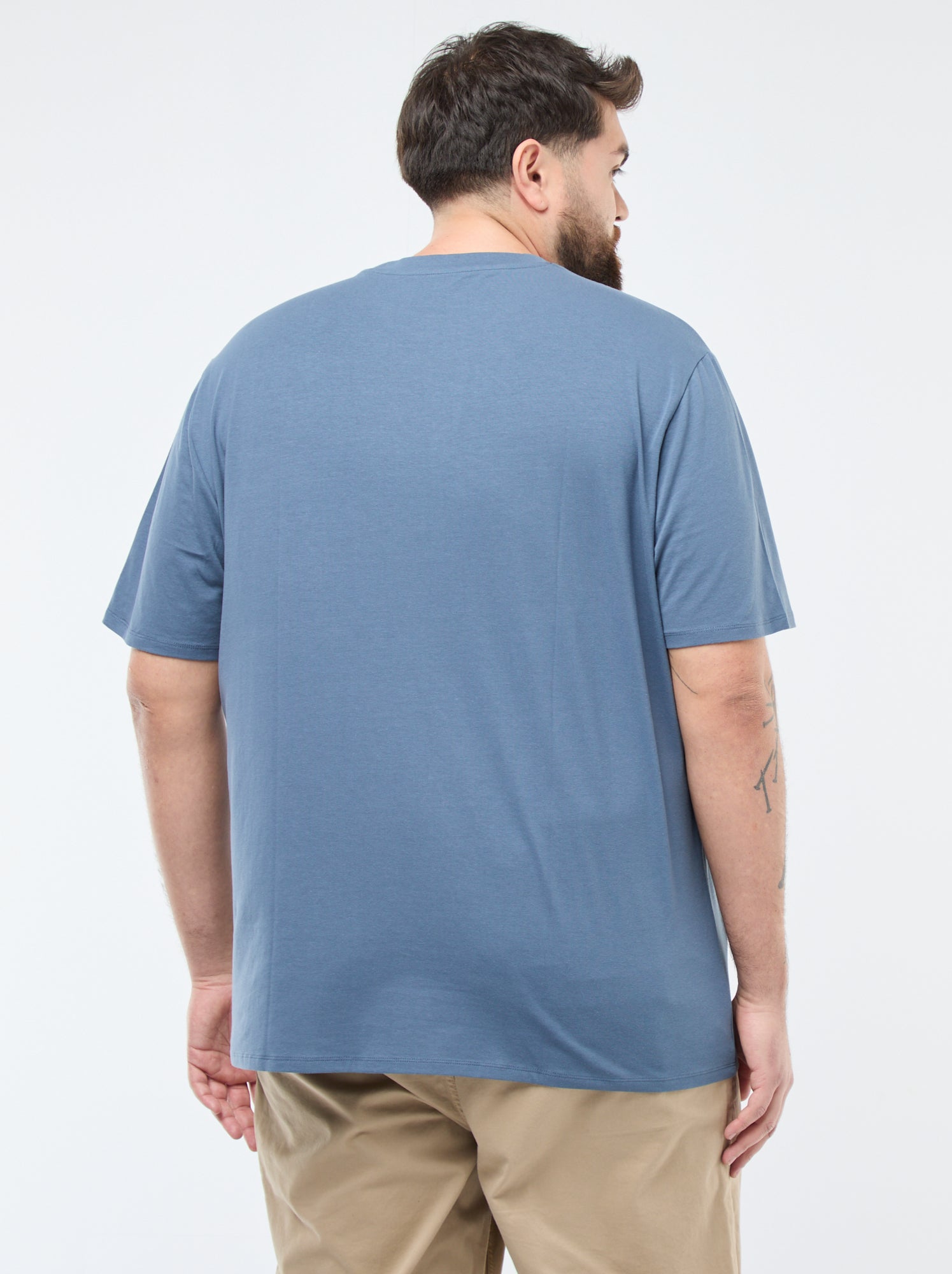 Tee-shirt uni regular fit - Bleu