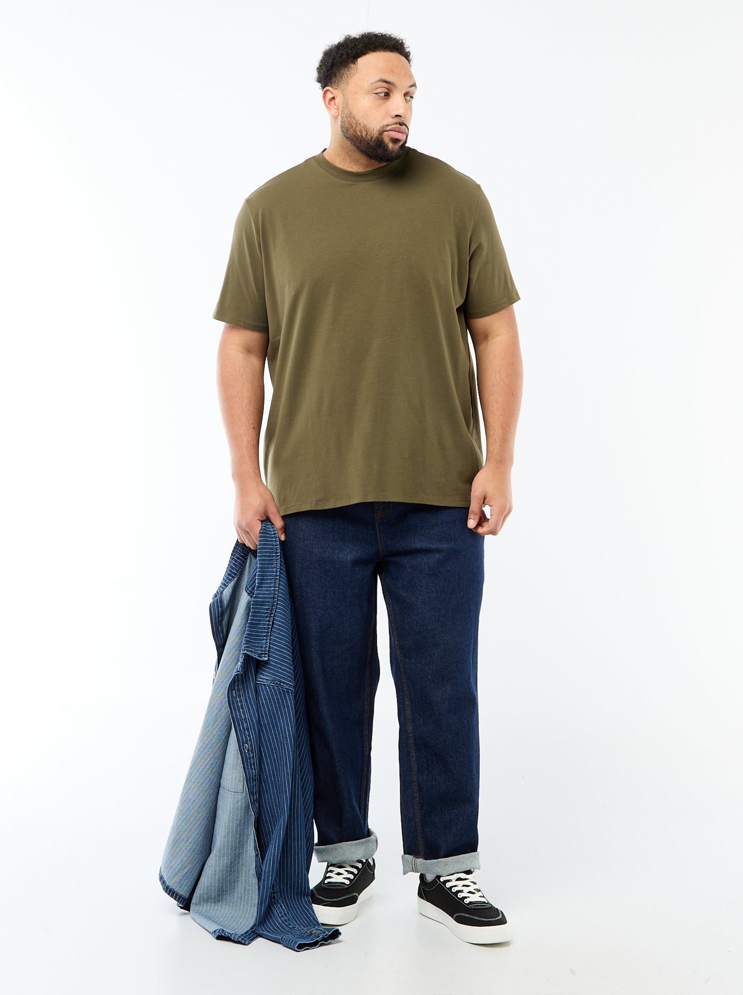 Tee-shirt uni regular fit - Kaki