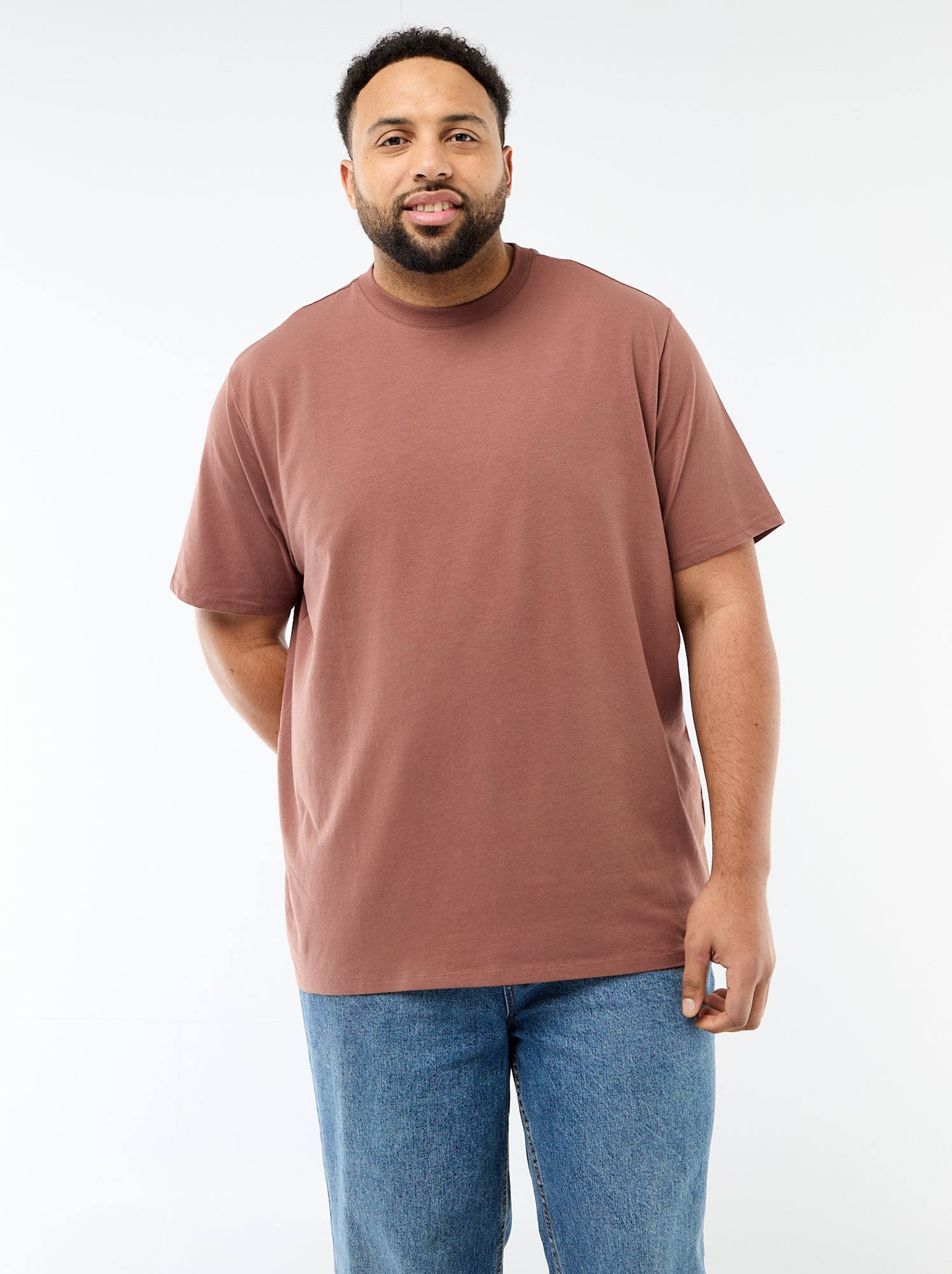 Tee-shirt uni regular fit - Marron
