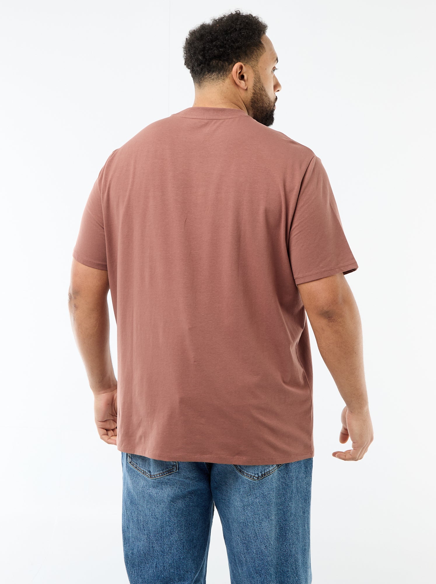 Tee-shirt uni regular fit - Marron