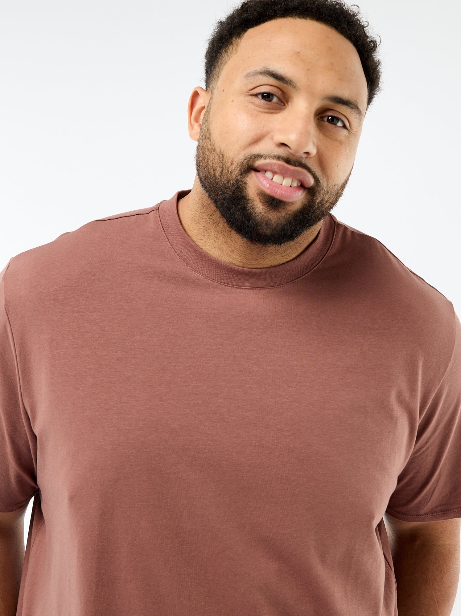 Tee-shirt uni regular fit - Marron