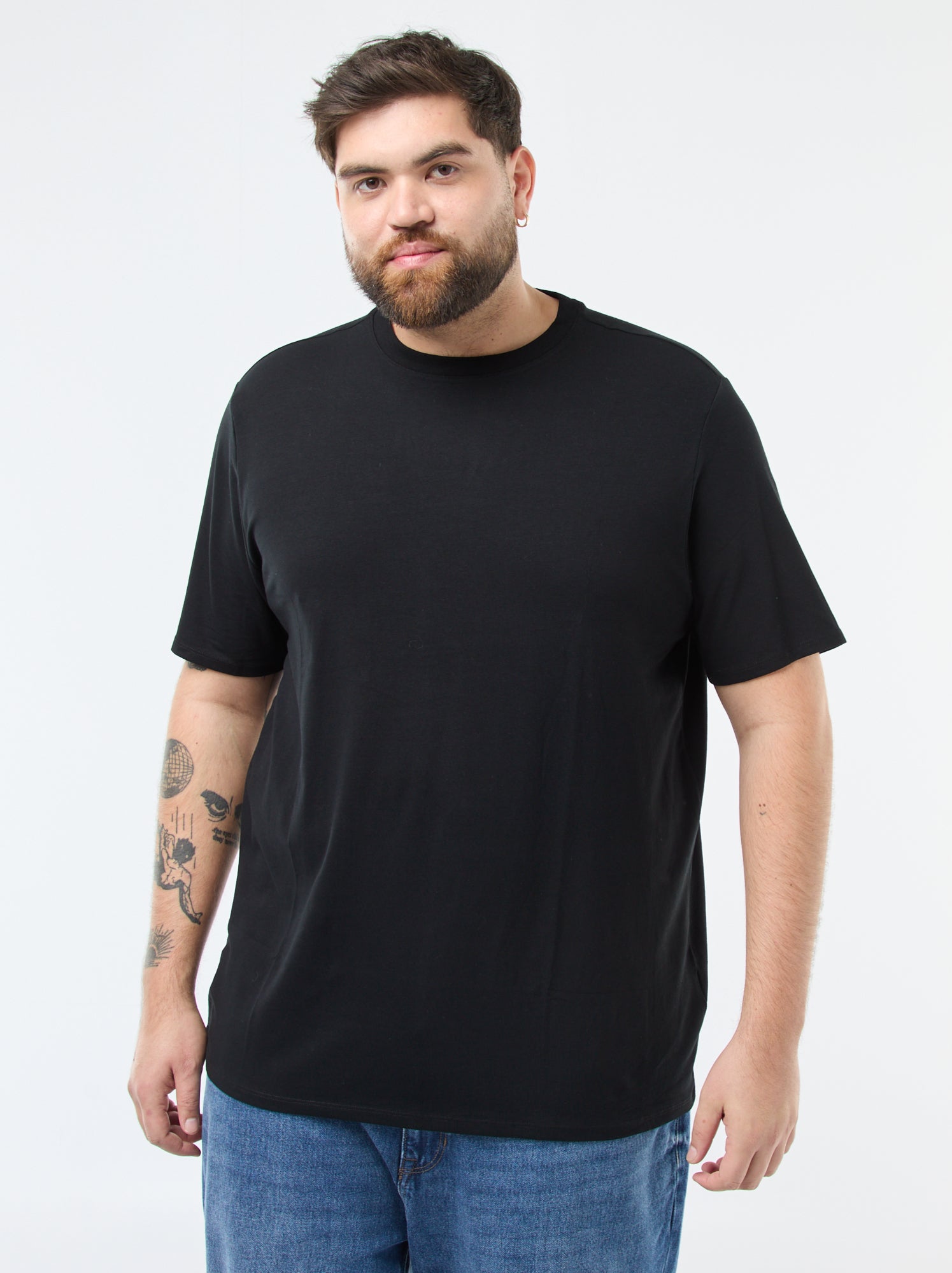 Tee-shirt uni regular fit - Noir