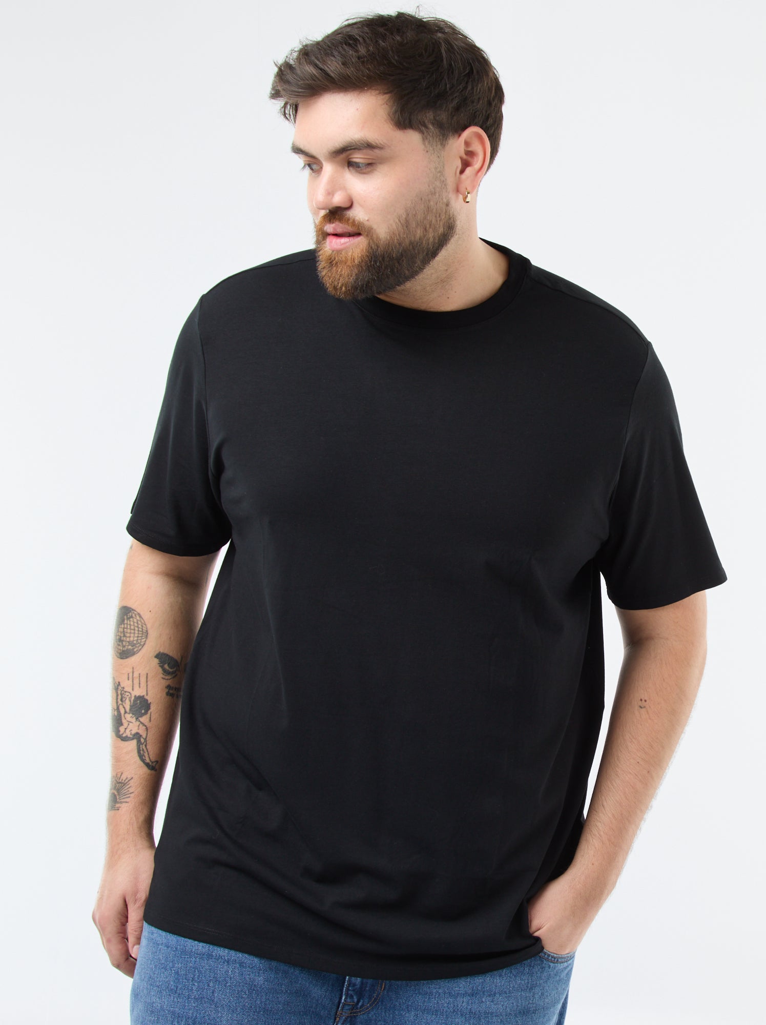 Tee-shirt uni regular fit - Noir