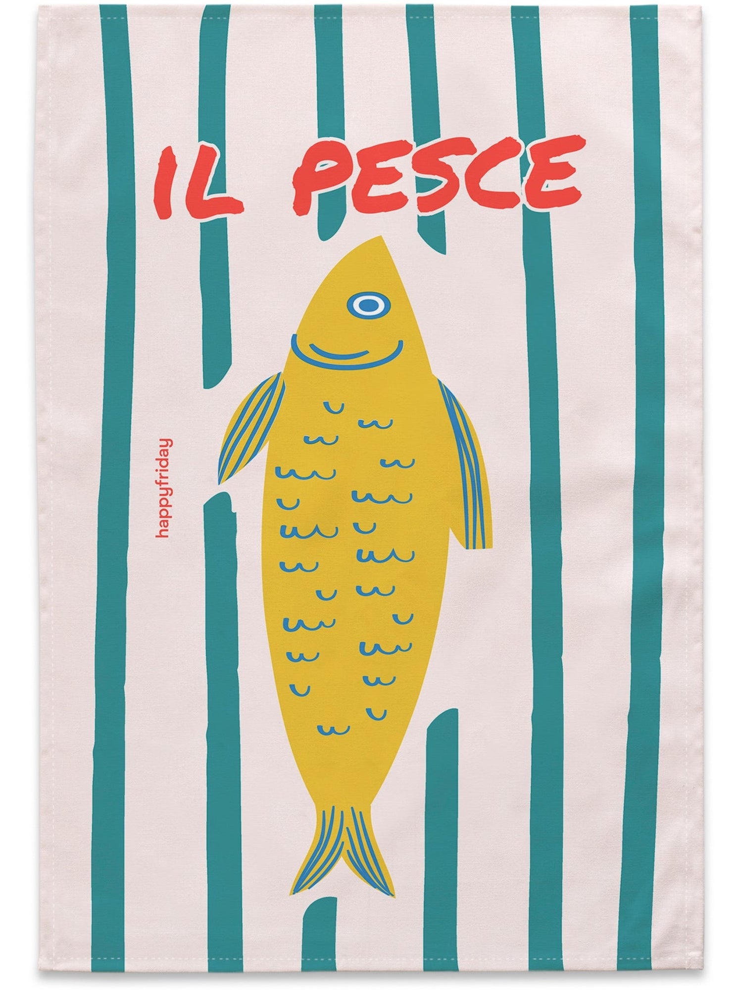 Torchon (2 pièces) lemon fish "happyfriday" - Multicolore