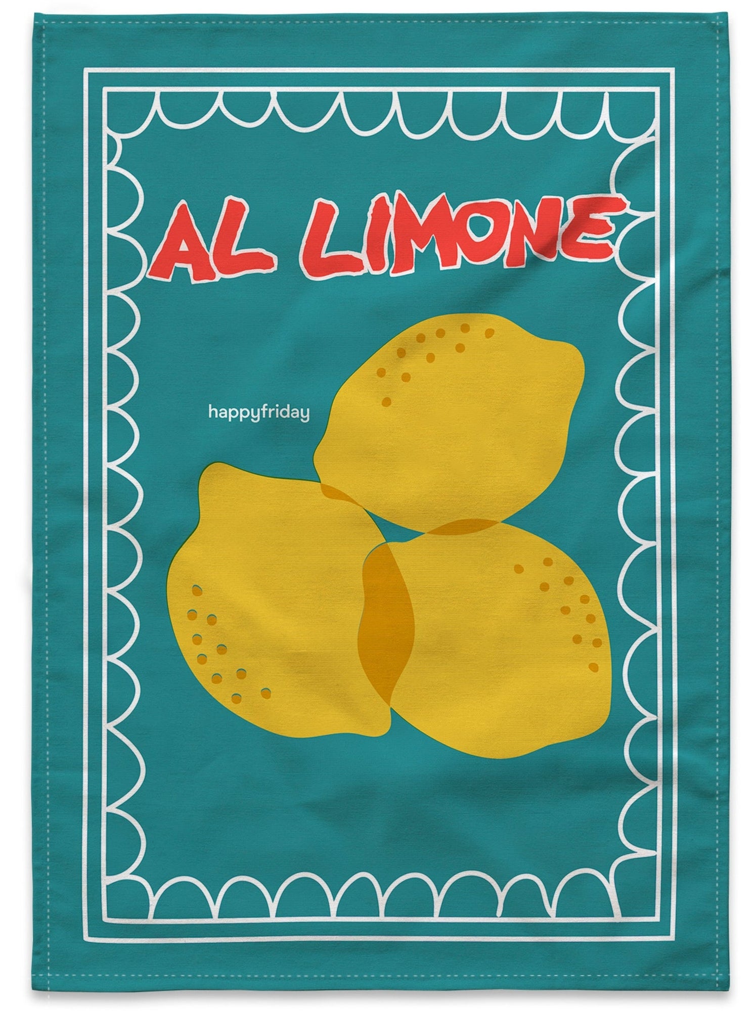 Torchon (2 pièces) lemon fish "happyfriday" - Multicolore